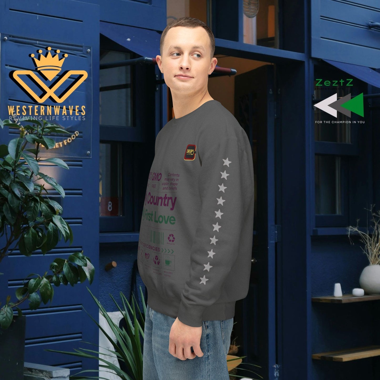 Unisex Lightweight Sweatshirt_ N7+ Series USLWSS PT2WW001_ Limited Edition by WesternWaves: