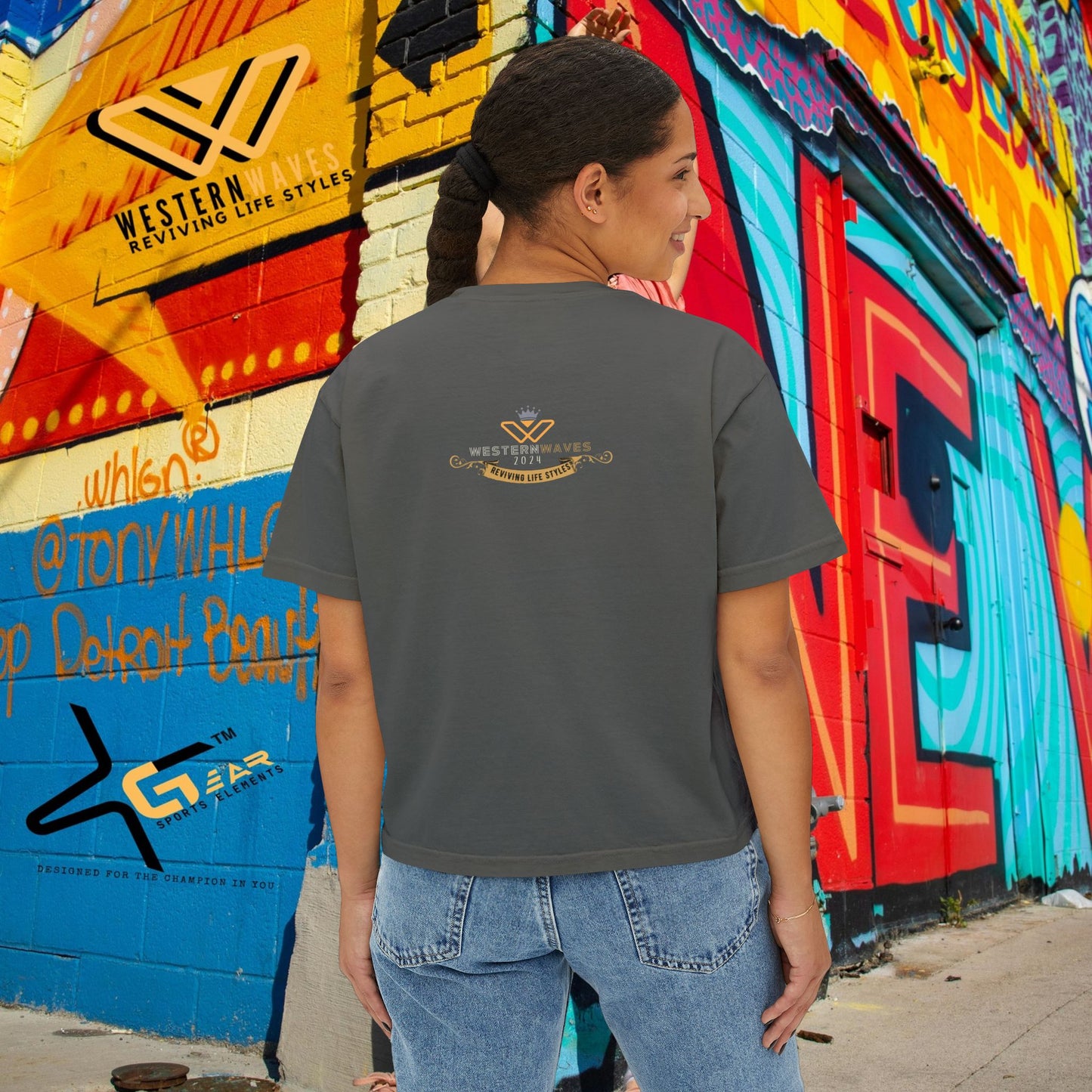 Women's Boxy Tee – N3+ Series WBTEE PT2WW002_ limited edition Sophistication for Any Occasion by WesternWaves: