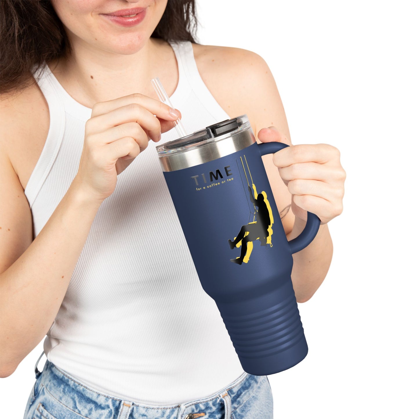 Adventure Insulated Travel Mug_ 40oz with Time & Freedom Design_ N7+ Series AITMUG PT2WW001_ Limited Edition by WesternWaves: