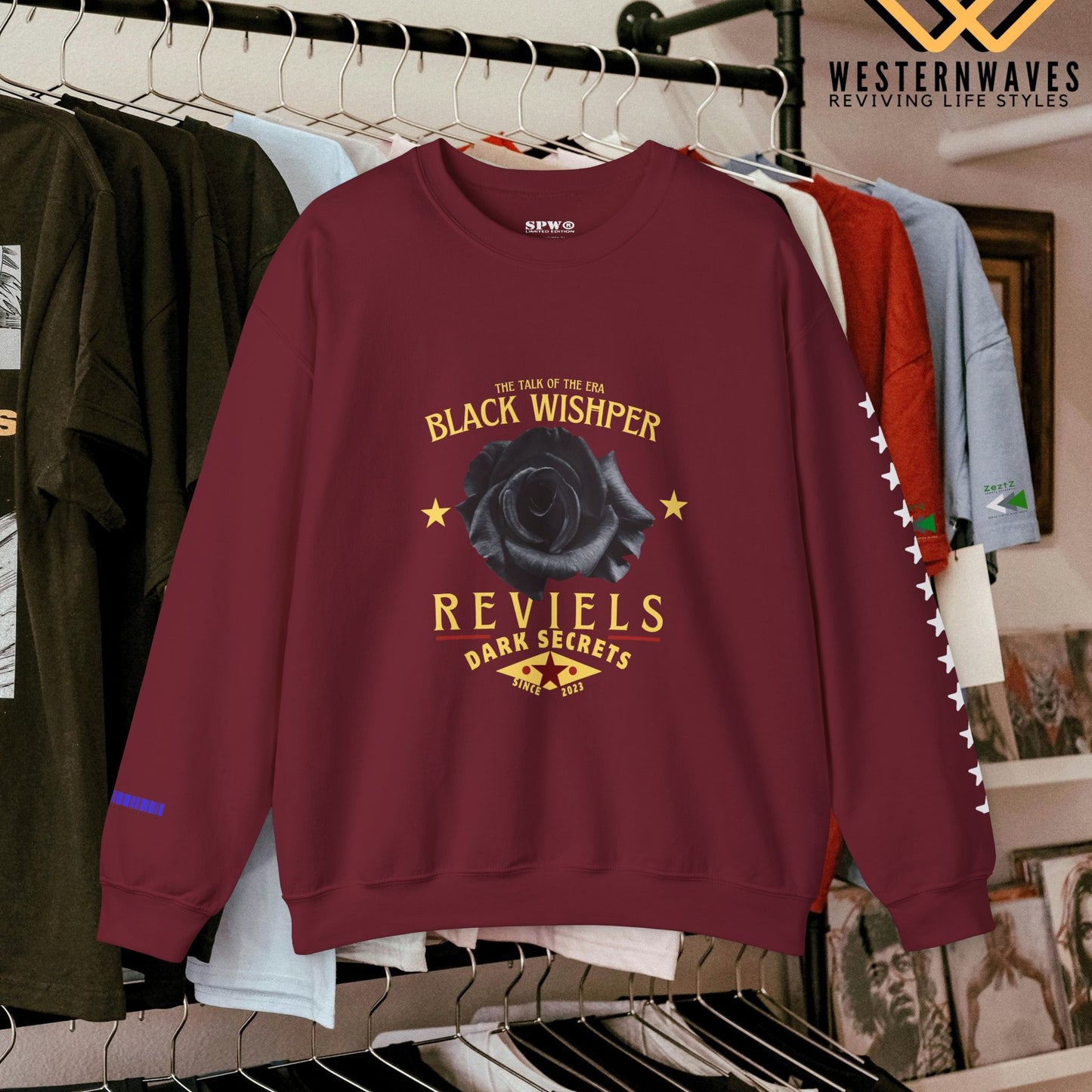Unisex Heavy Blend™ Crewneck Sweatshirt_ N3+ Series UHBCSS PT2WV011_ Limited Edition Pure Luxury by WesternWaves: