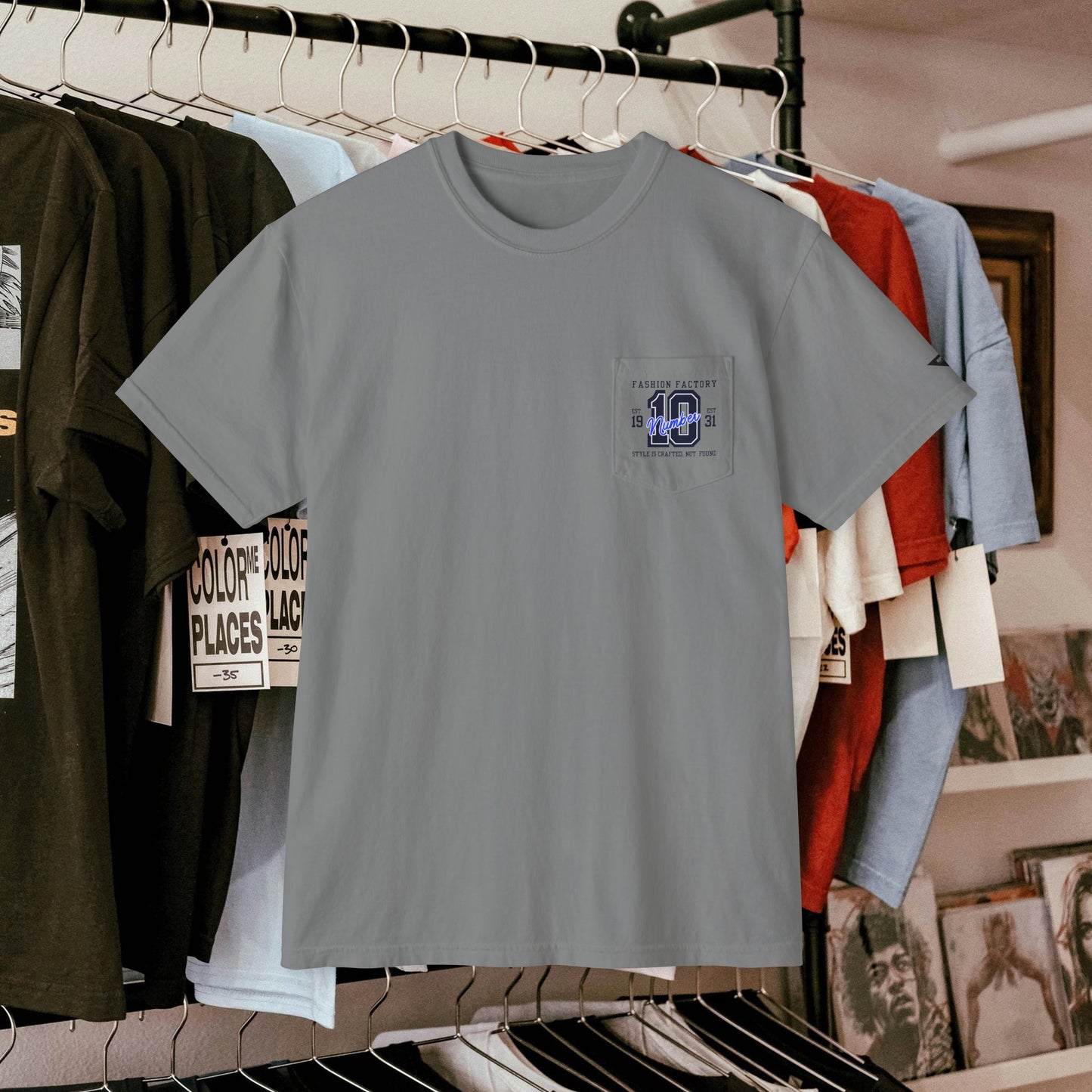 Unisex Garment-Dyed Pocket T-Shirt_ N3+ Series USGDPTS PT2WW001_ Limited Edition Raw Classic by WesternWaves: