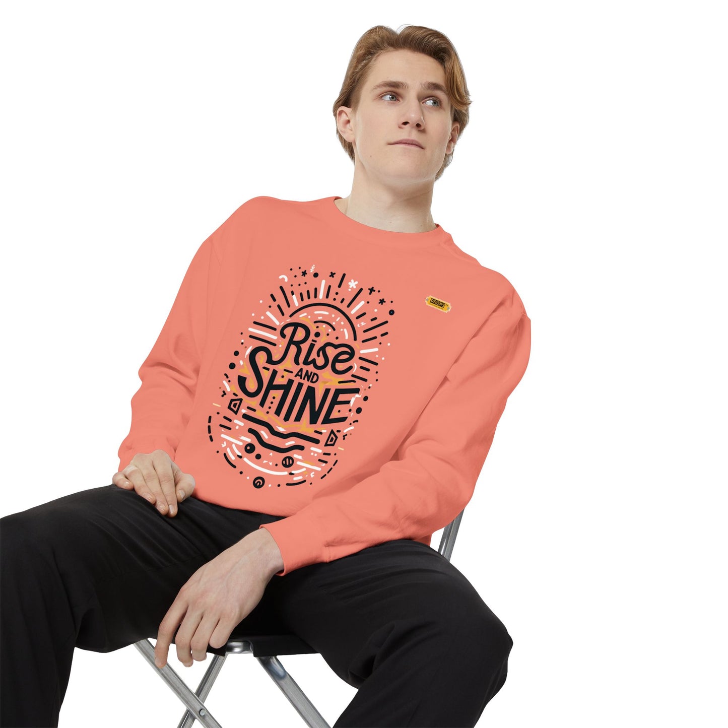 Motivational Unisex Garment-Dyed Sweatshirt, Cozy Pullover, Rise and Shine Apparel, Gift for Her, Inspirational Clothing