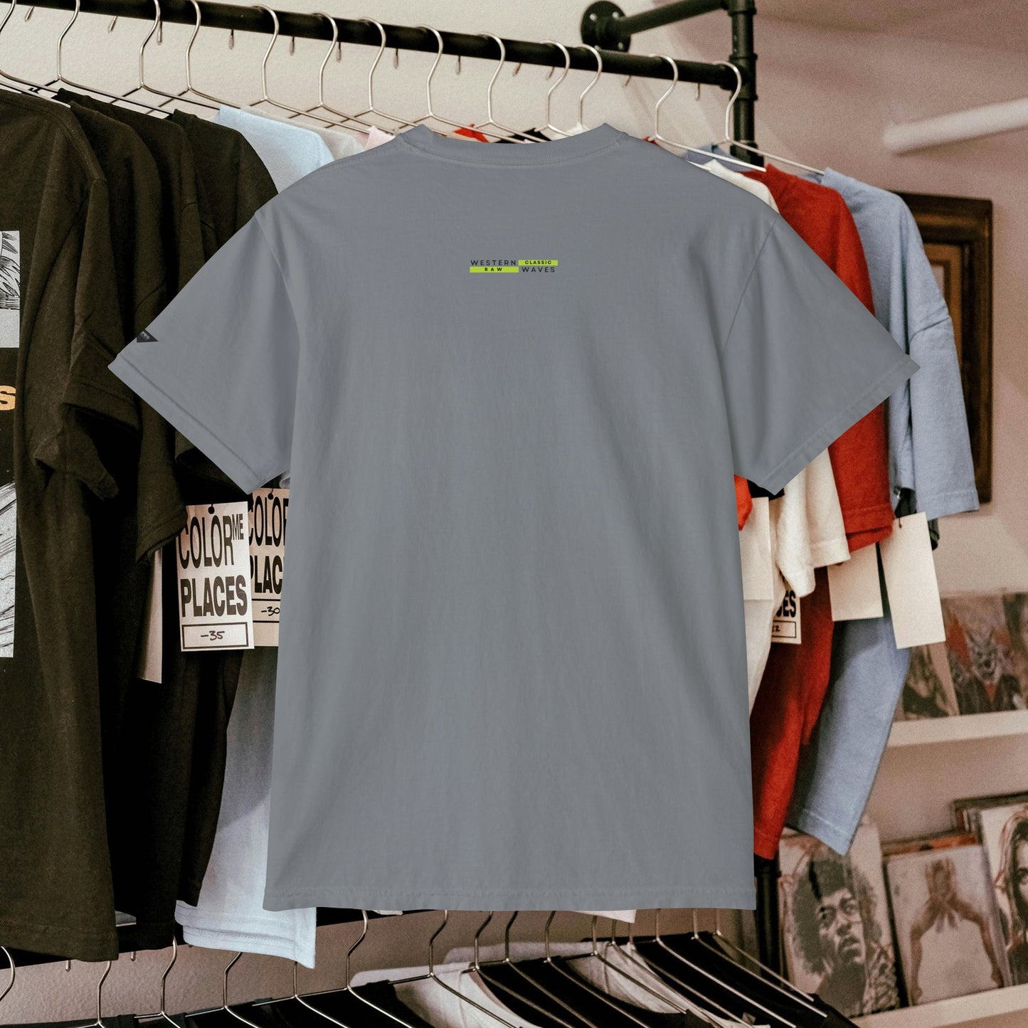 Unisex Garment-Dyed Pocket T-Shirt_ N3+ Series USGDPTS PT2WW001_ Limited Edition Raw Classic by WesternWaves: