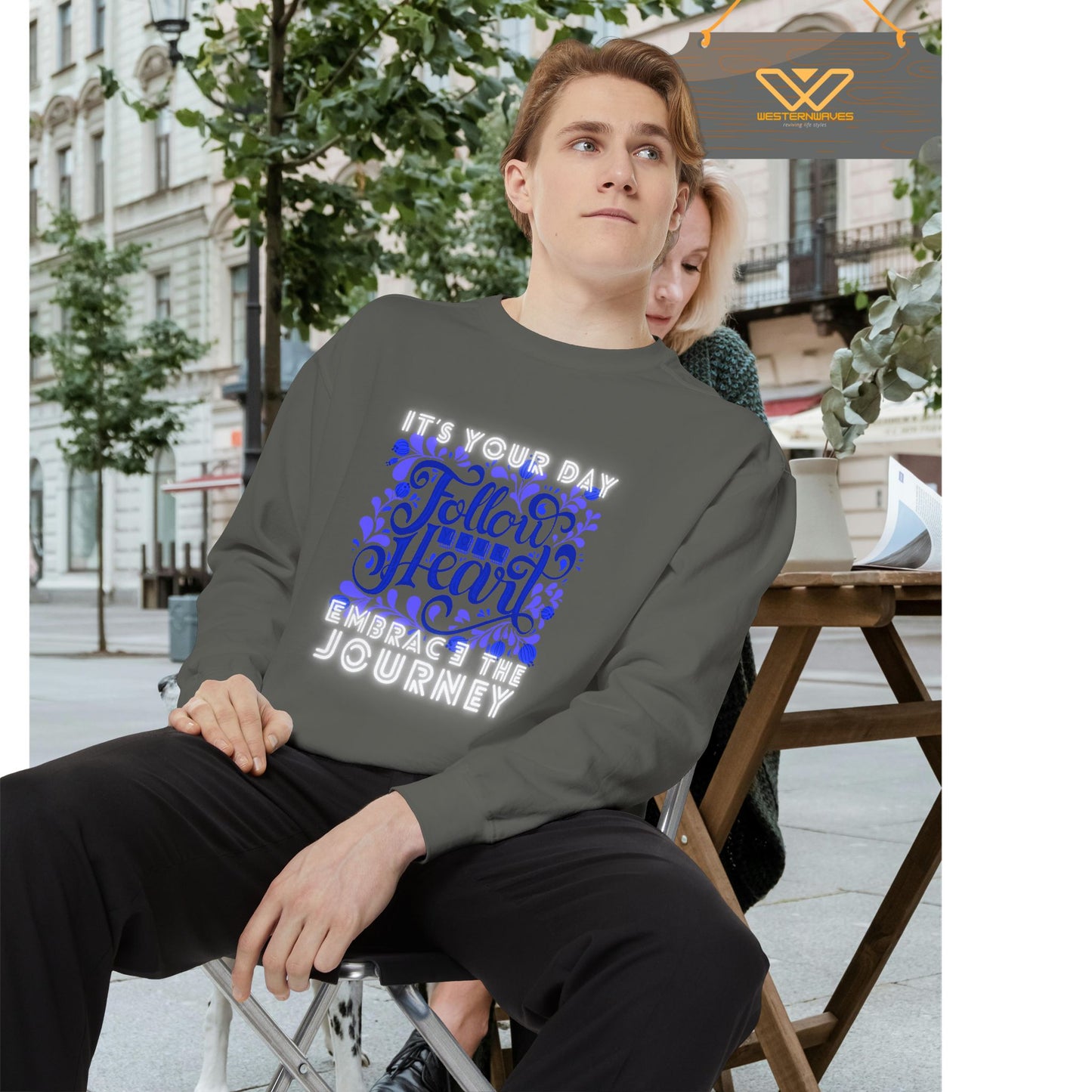 Unisex Garment-Dyed Sweatshirt_ N3+ Series UGDSS PT2WW002_ Limited Edition by WesternWaves_