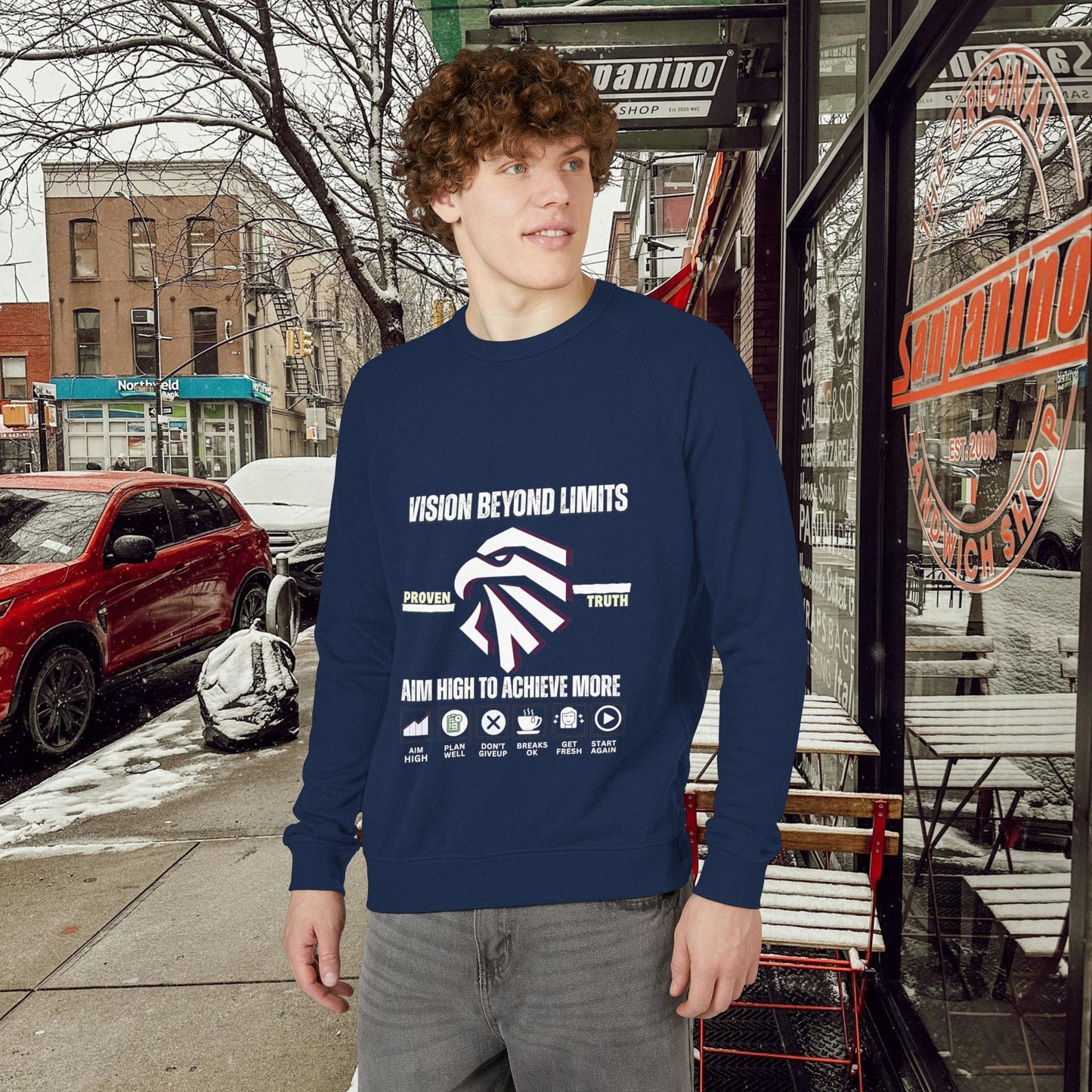 Unisex French Terry Raglan Crewneck Sweatshirt_ N8* Series USFTRCNSS PT2WW001_ Limited Edition Cozy Fashion Gift for Him/Her by WesternWaves: