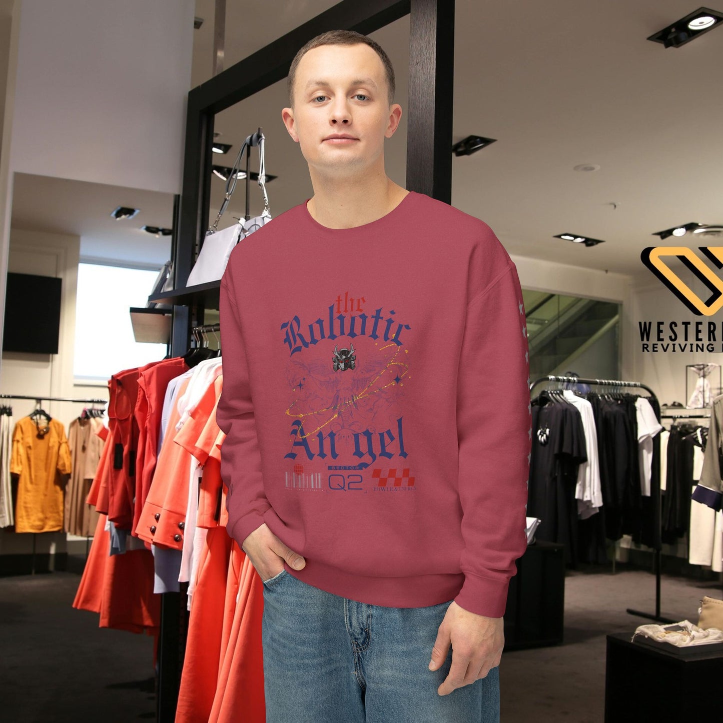 Unisex Lightweight Crewneck Sweatshirt_ N3+ Series ULWCSS PT2WW012_ Limited Edition Unparalleled Quality by WesternWaves: