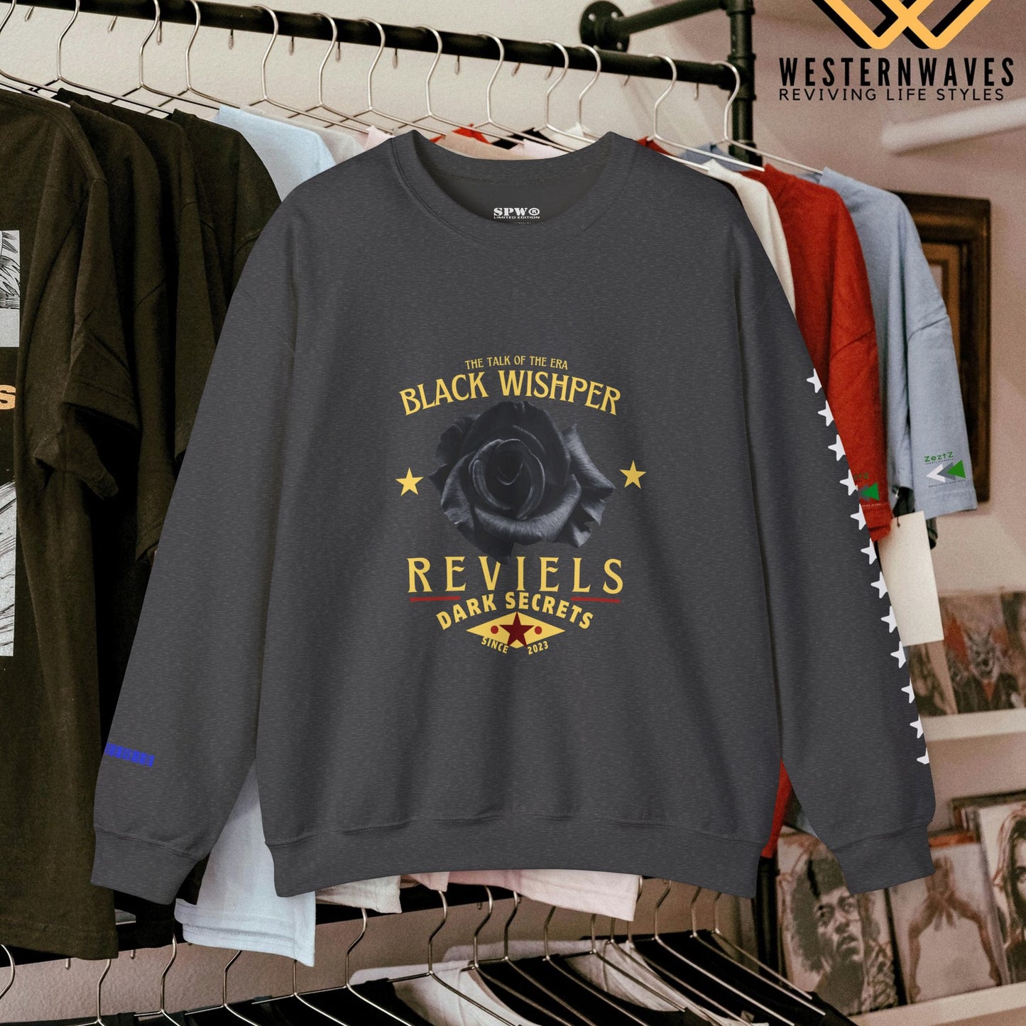 Unisex Heavy Blend™ Crewneck Sweatshirt_ N3+ Series UHBCSS PT2WV011_ Limited Edition Pure Luxury by WesternWaves: