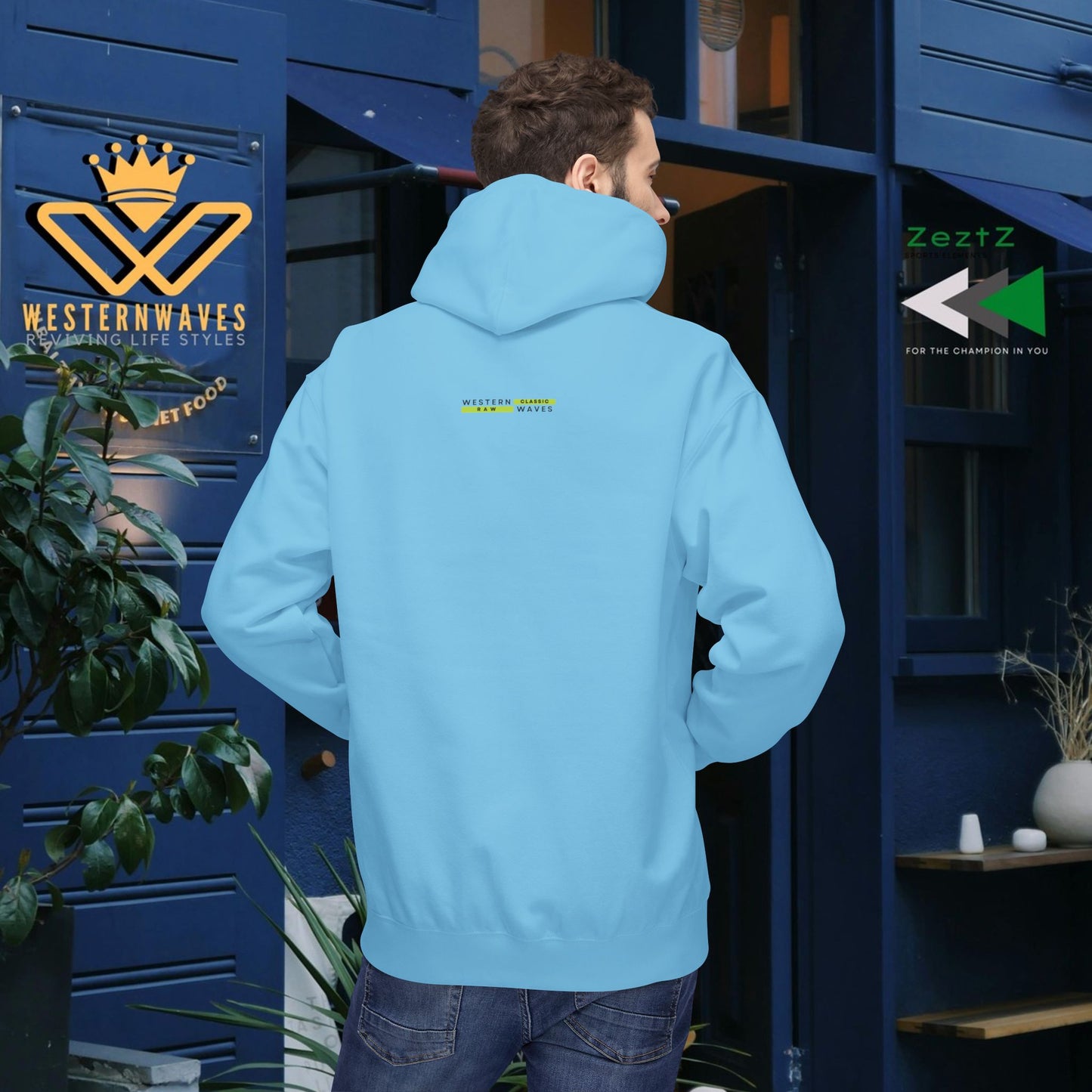 Unisex Midweight Softstyle Fleece Hoodie_ N3+ Series USMWSSFH PT2WW001_ Limited Edition Luxuriously Soft 100% Cotton Face by WesternWaves: