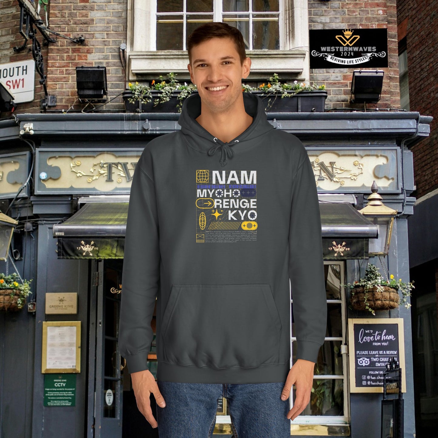 Unisex College Hoodie_ N2+ Series USCH PT2WW006_ Limited Edition Timeless Unisex Design by WesternWaves: