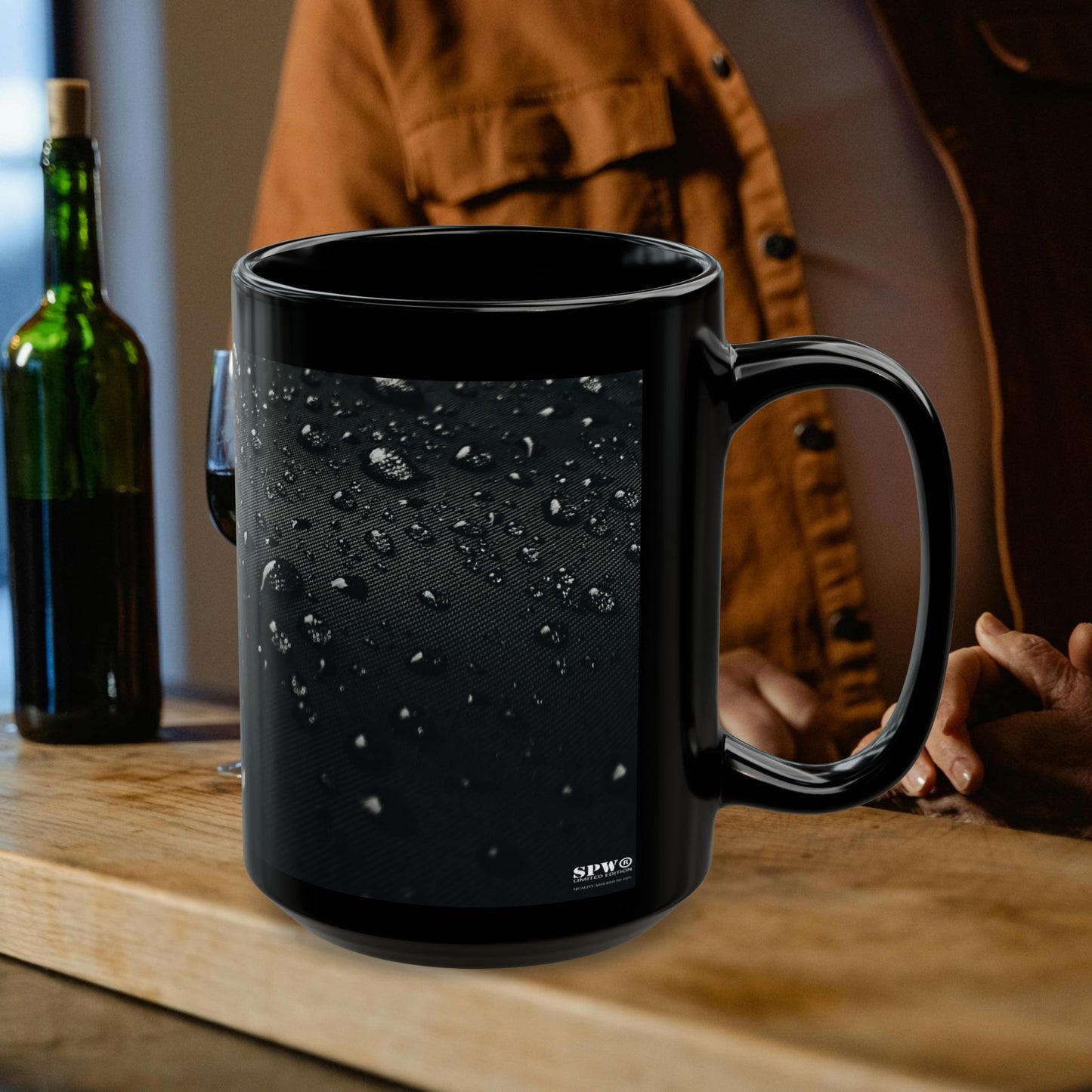 Black Mug (11oz, 15oz) _N2+ Series CBM PT2WW001_ Limited Edition Black Ceramic Mug, Where Style Meets Functionality by WesternWaves: