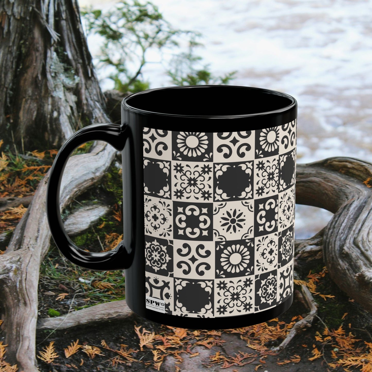 Black Mug (11oz, 15oz)_ N+ Series CBM PT2WW002_ Limited Edition Black Ceramic Mug by WesternWaves