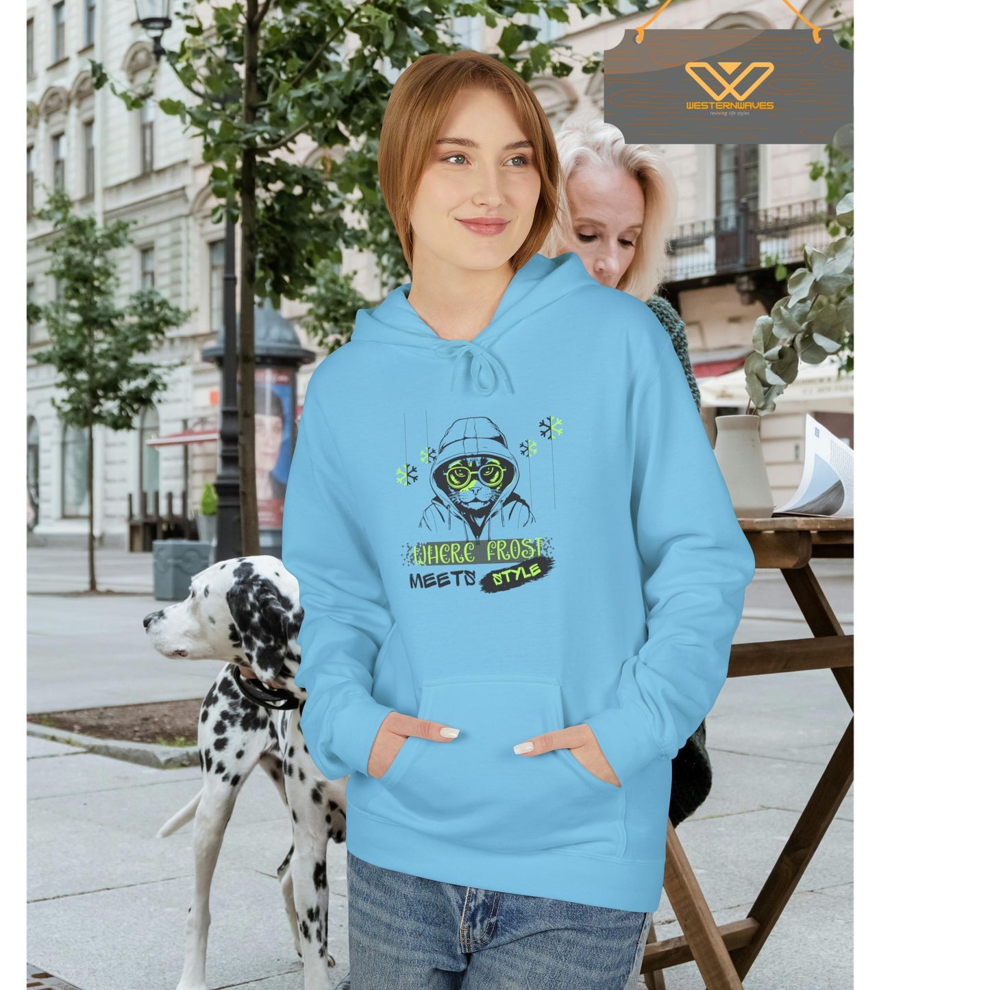 Unisex Midweight Softstyle Fleece Hoodie_ N3+ Series USMWSSFH PT2WW001_ Limited Edition Luxuriously Soft 100% Cotton Face by WesternWaves: