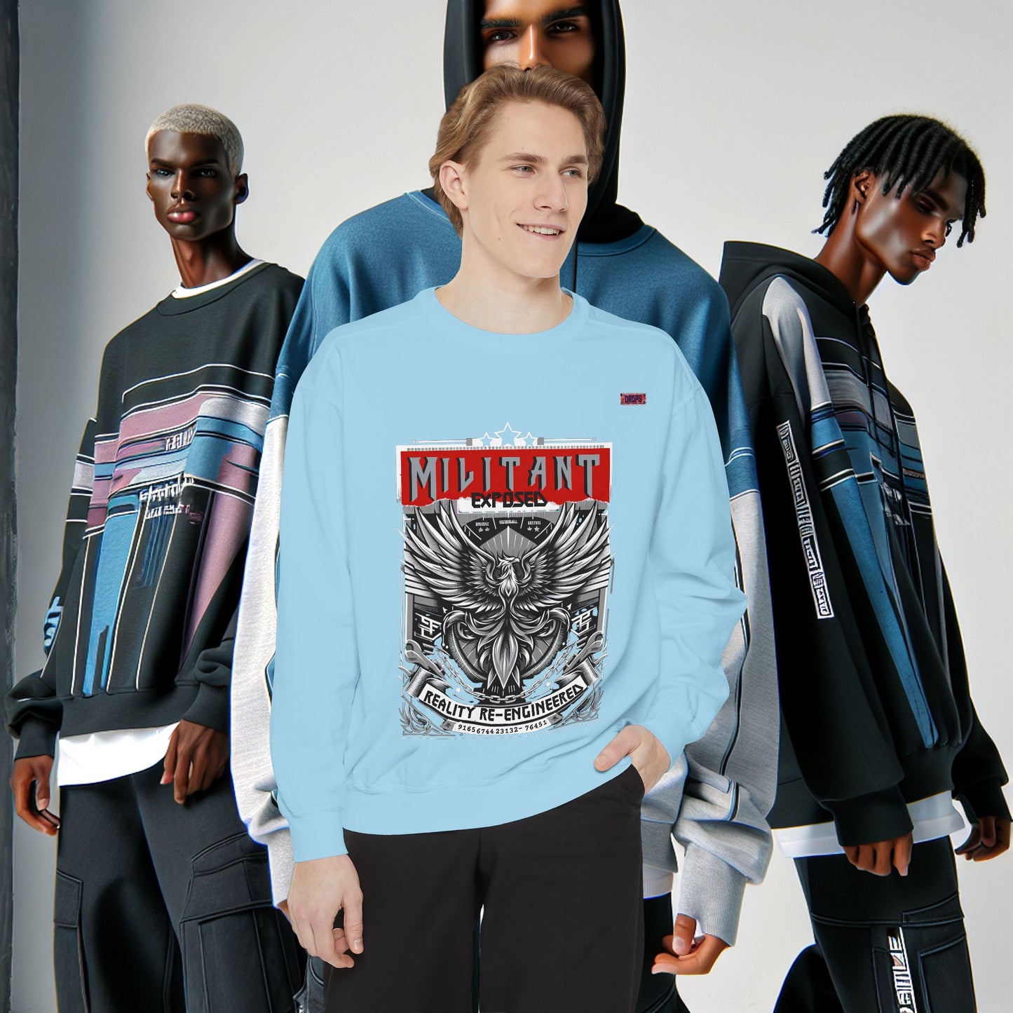 Unisex Garment-Dyed Sweatshirt_ N8+ Series SPW USMWSSFCNSS PT2WW001_ Limited Edition by WesternWaves:
