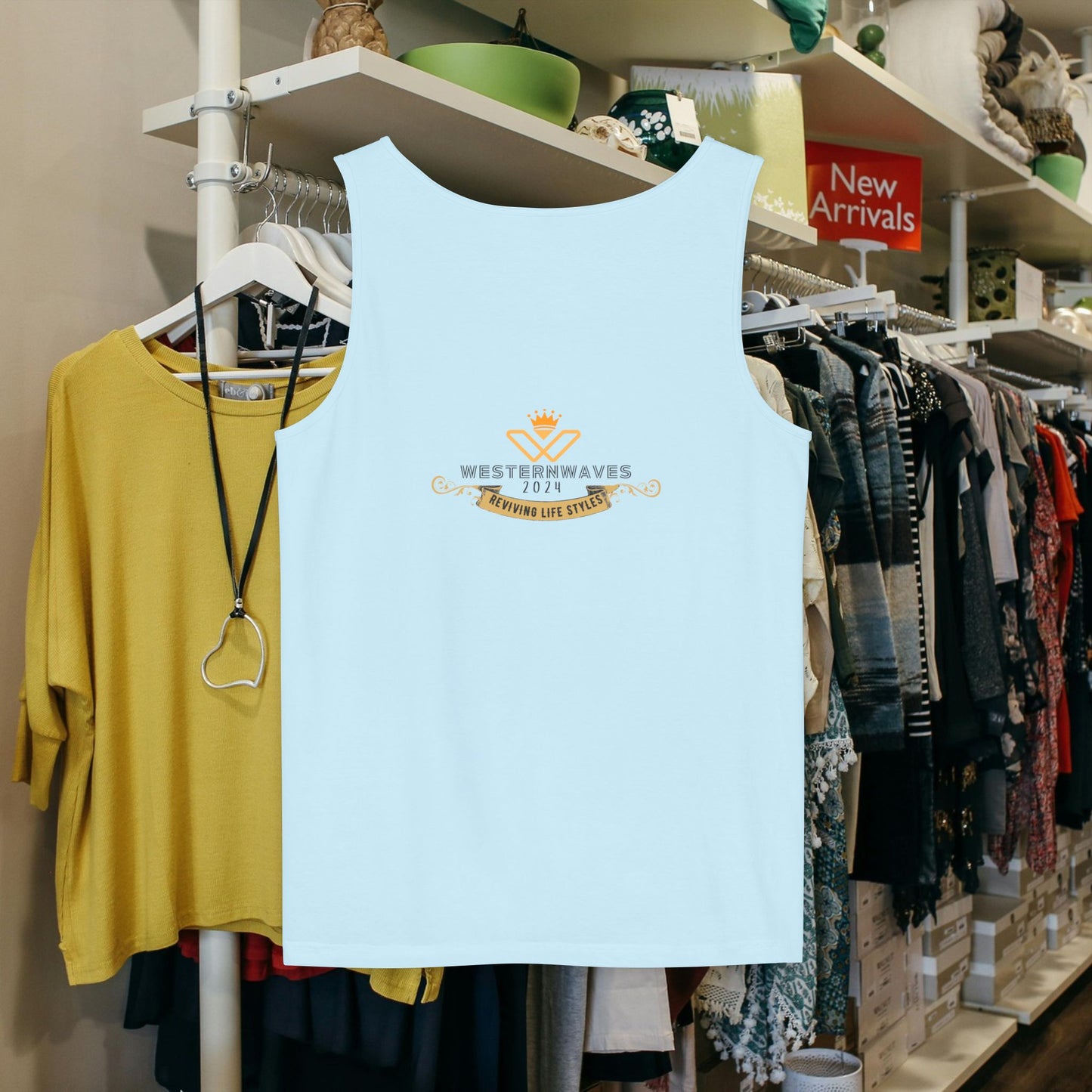 Unisex Garment-Dyed Tank Top_ N2+ Series USGDTT PT2WW015_ Limited Edition Comfort & Style by WesternWaves: