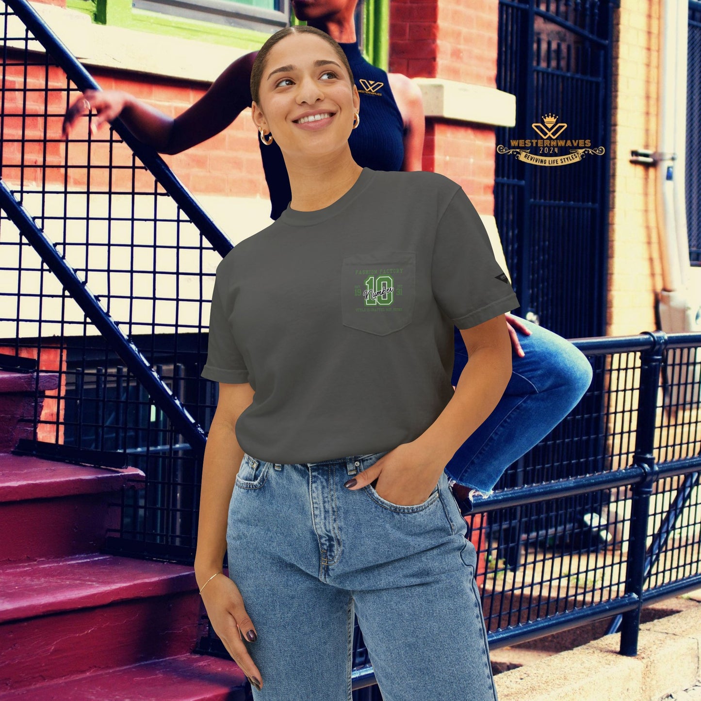 Unisex Garment-Dyed Pocket T-Shirt_ N3+ Series USGDPTS PT2WW001_ Limited Edition Raw Classic by WesternWaves: