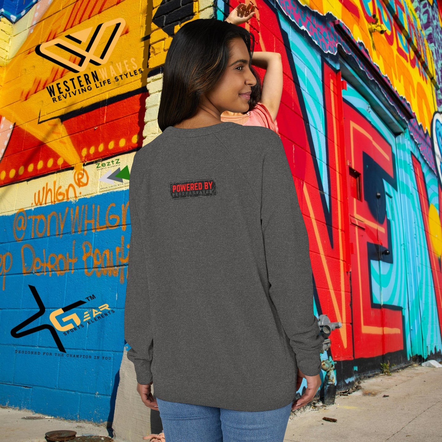 Unisex French Terry Raglan Crewneck_ 29 June 2025_ Limited Edition Vintage Motorcycle Apparel by WesternWaves: