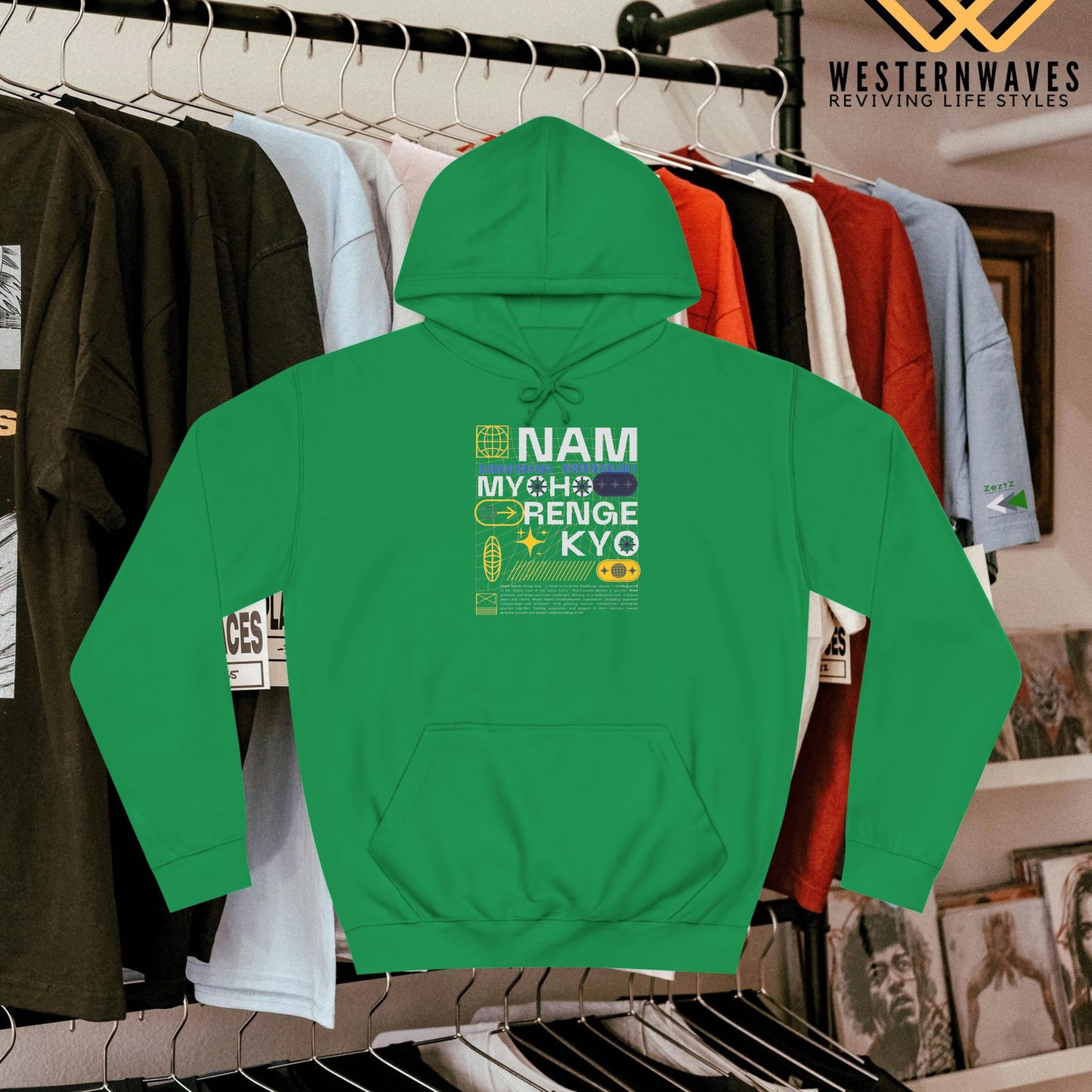 Unisex College Hoodie_ N2+ Series USCH PT2WW006_ Limited Edition Timeless Unisex Design by WesternWaves: