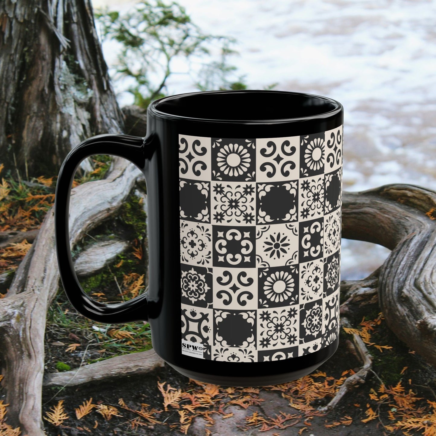 Black Mug (11oz, 15oz)_ N+ Series CBM PT2WW002_ Limited Edition Black Ceramic Mug by WesternWaves