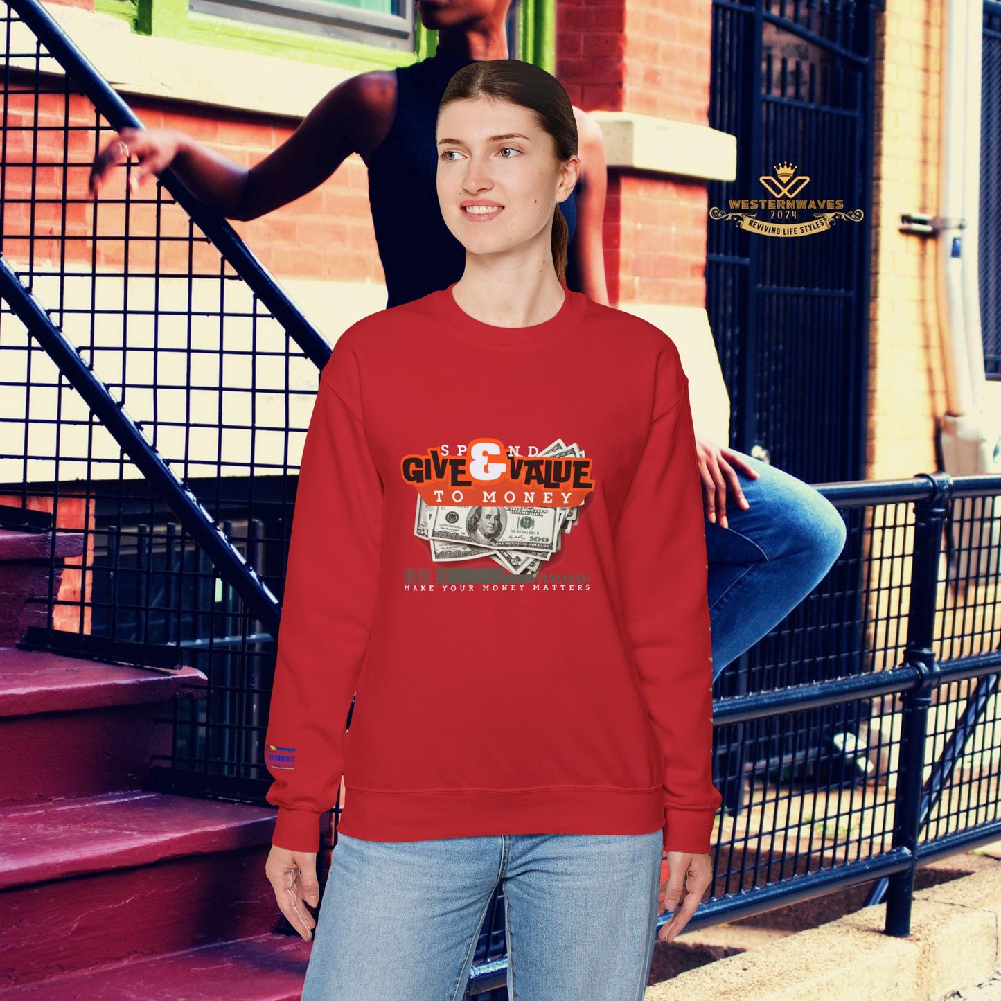 Unisex Heavy Blend™ Crewneck Sweatshirt_ N3+ Series UHBCSS PT2WW035_ Limited Edition Pure Luxury By WesternWaves: