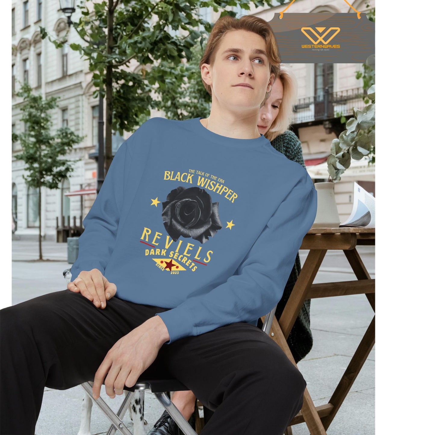 Unisex Garment-Dyed Sweatshirt_ N3+ Series UGDSS PT2WW001_ Limited Edition Luxurious Comfort by WesternWawes:
