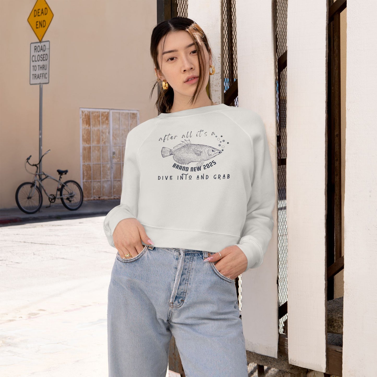 Women's Cropped Fleece Pullover_ N3+ Series WCFPOH PT2WW001_ Limited Edition High-quality Composition Product by WesternWaves: