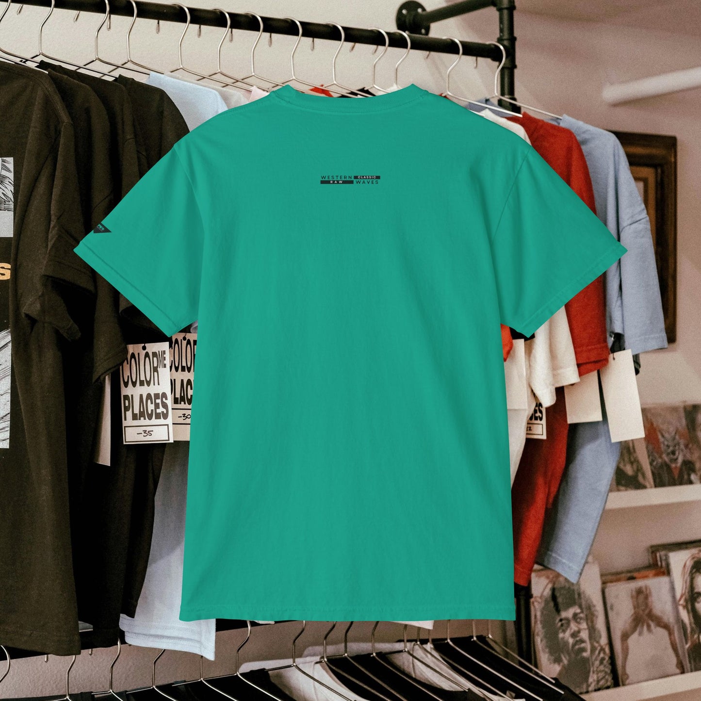 Unisex Garment-Dyed Pocket T-Shirt_ N3+ Series USGDPTS PT2WW001_ Limited Edition Raw Classic by WesternWaves: