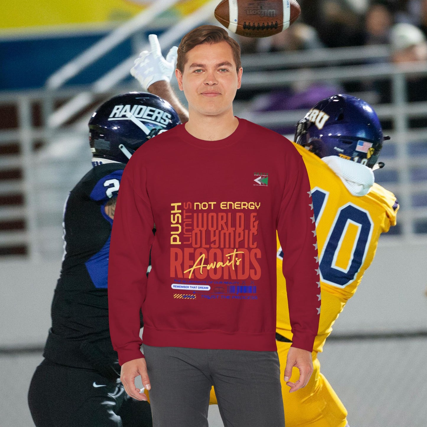 Unisex Heavy Blend™ Crewneck Sweatshirt_ N2 Sports Series UHBCSS PT2WW006_ Limited Edition ‘Zeztz’ Brand Sports Elements by WesternWaves: