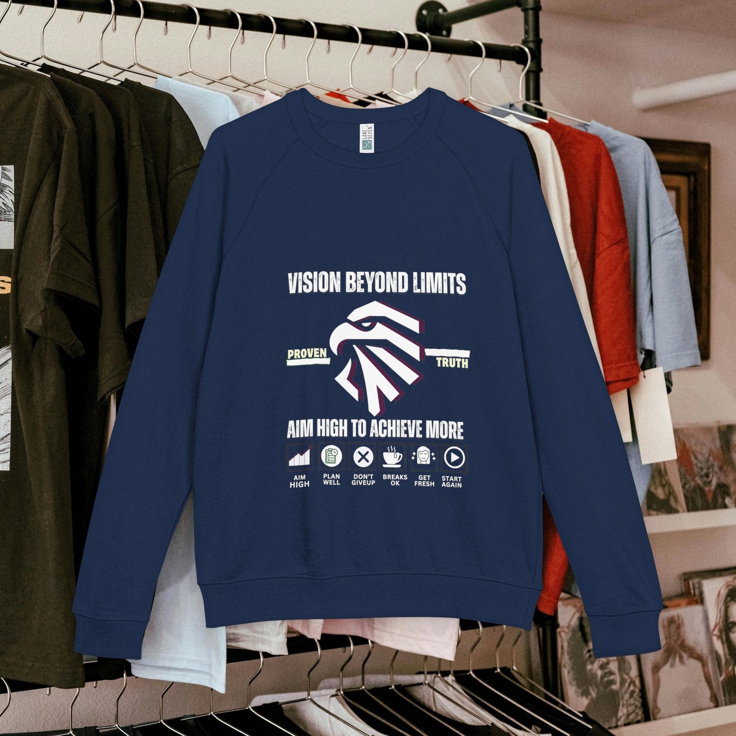 Unisex French Terry Raglan Crewneck Sweatshirt_ N8* Series USFTRCNSS PT2WW001_ Limited Edition Cozy Fashion Gift for Him/Her by WesternWaves: