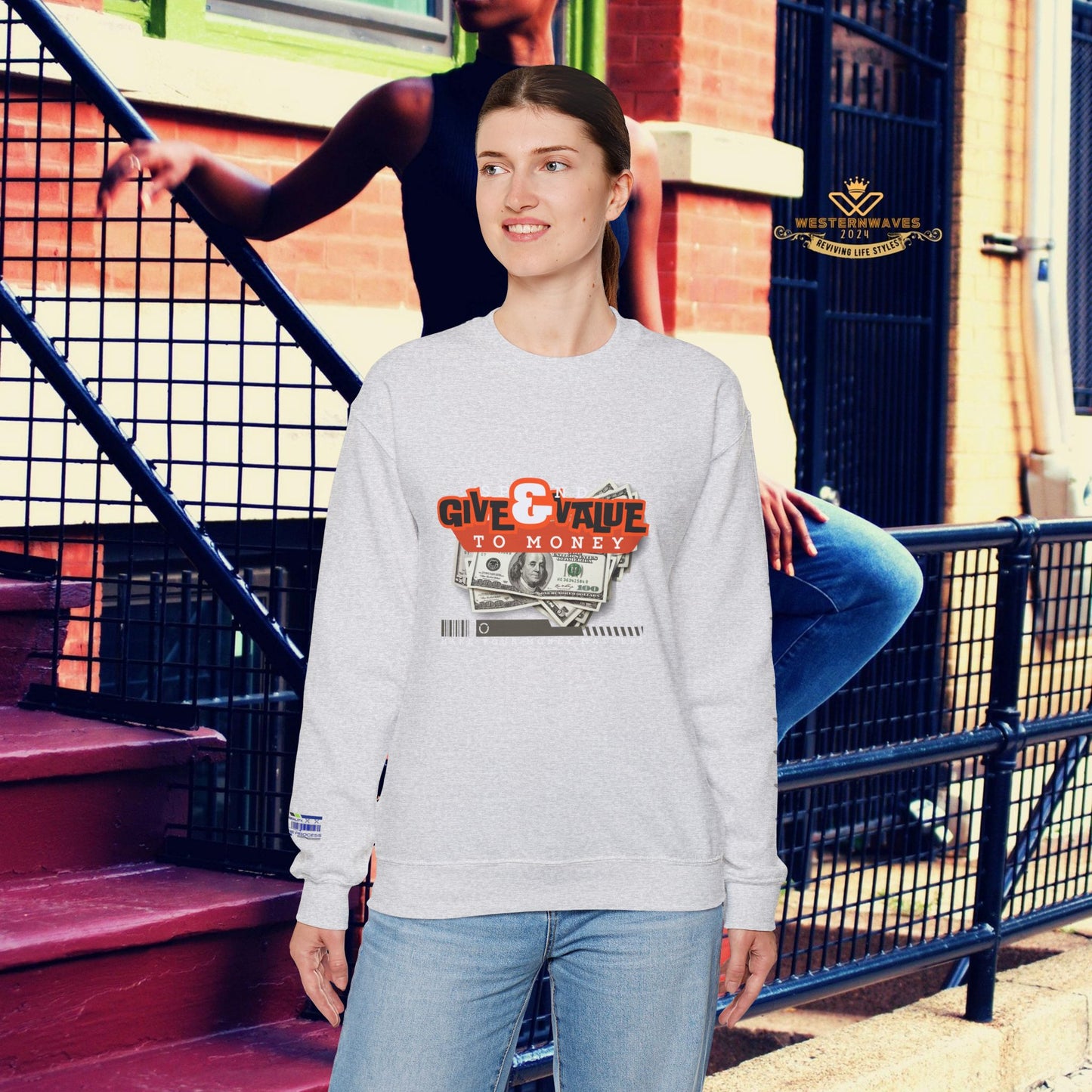 Unisex Heavy Blend™ Crewneck Sweatshirt_ N3+ Series UHBCSS PT2WW035_ Limited Edition Pure Luxury By WesternWaves: