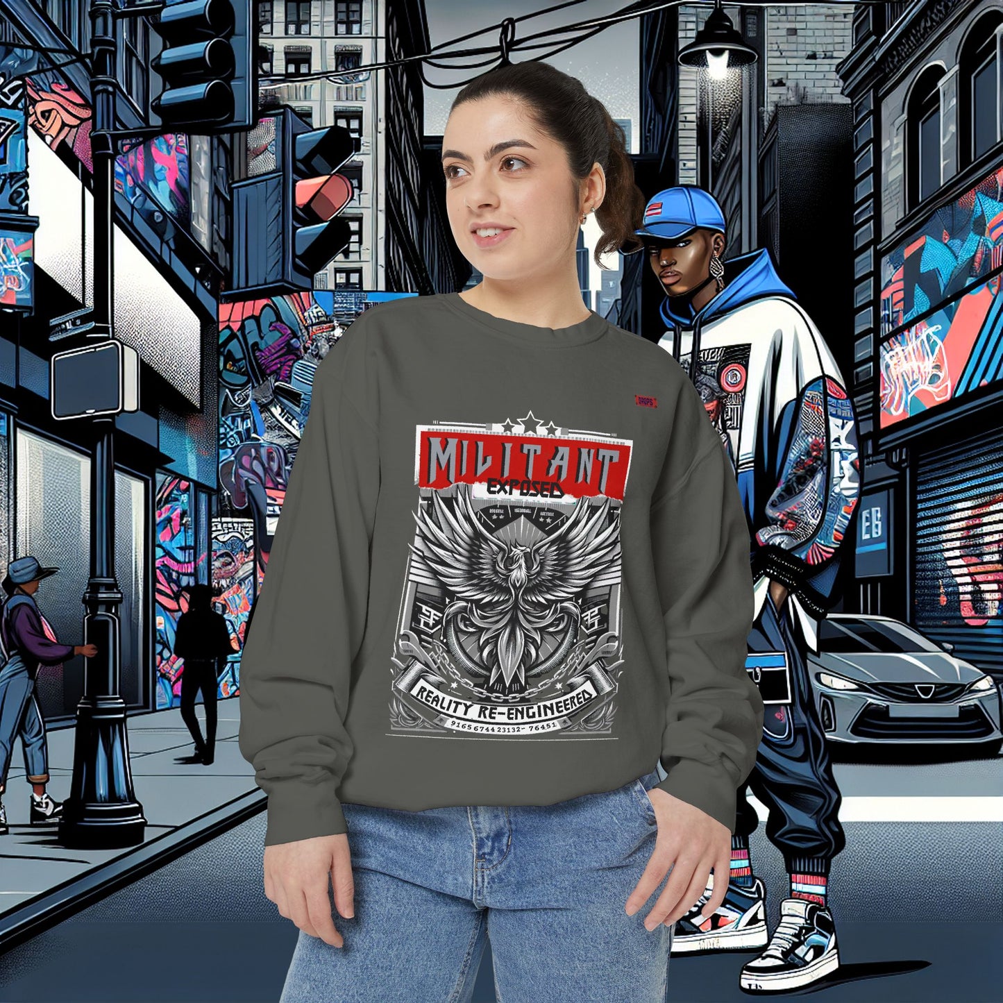 Unisex Garment-Dyed Sweatshirt_ N8+ Series SPW USMWSSFCNSS PT2WW001_ Limited Edition by WesternWaves:
