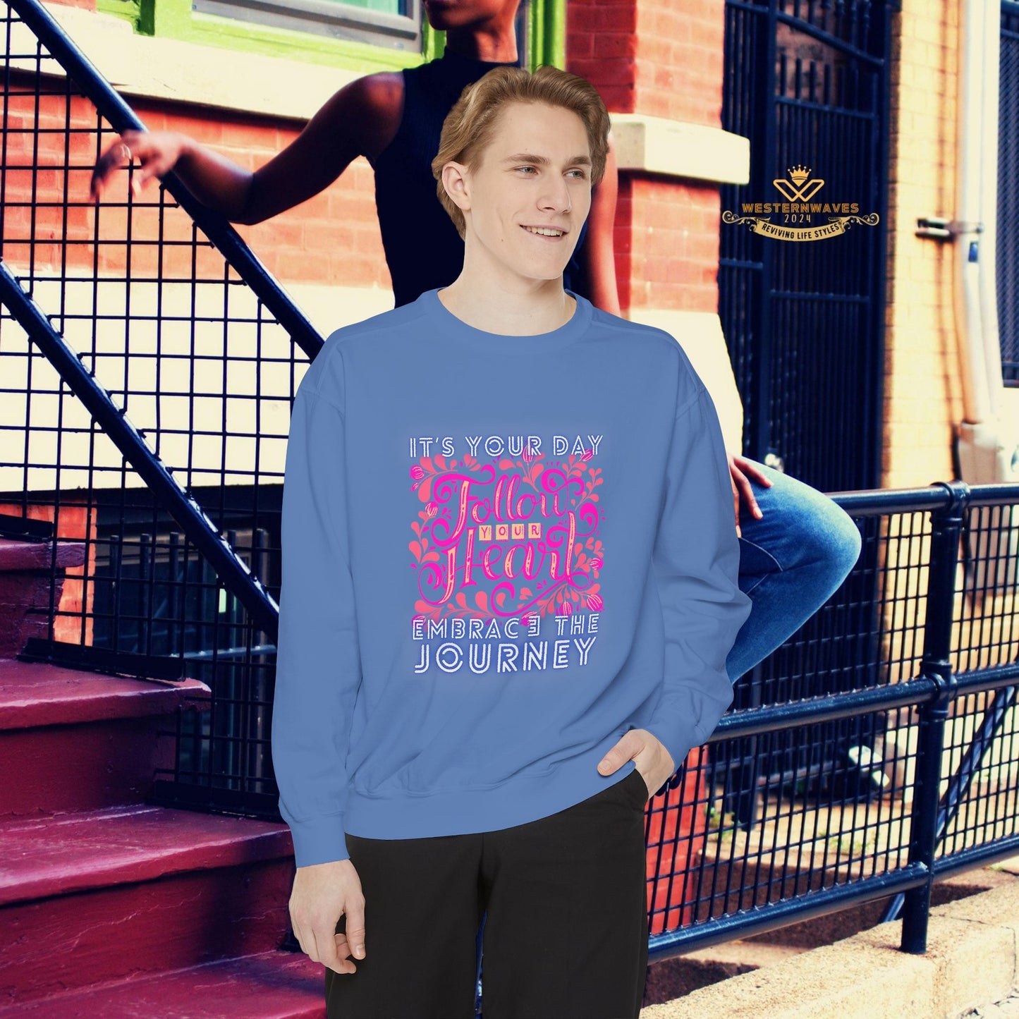 Unisex Garment-Dyed Sweatshirt_ N3+ Series UGDSS PT2WW001_ WesternWaves Limited Edition: