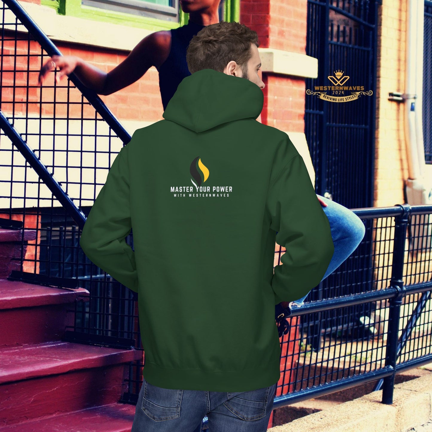 Unisex Midweight Softstyle Fleece Hoodie_ N3+ Series USMWSSFH PT2WW002_ Limited Edition Luxuriously Soft 100% Cotton Face by WesternWaves: