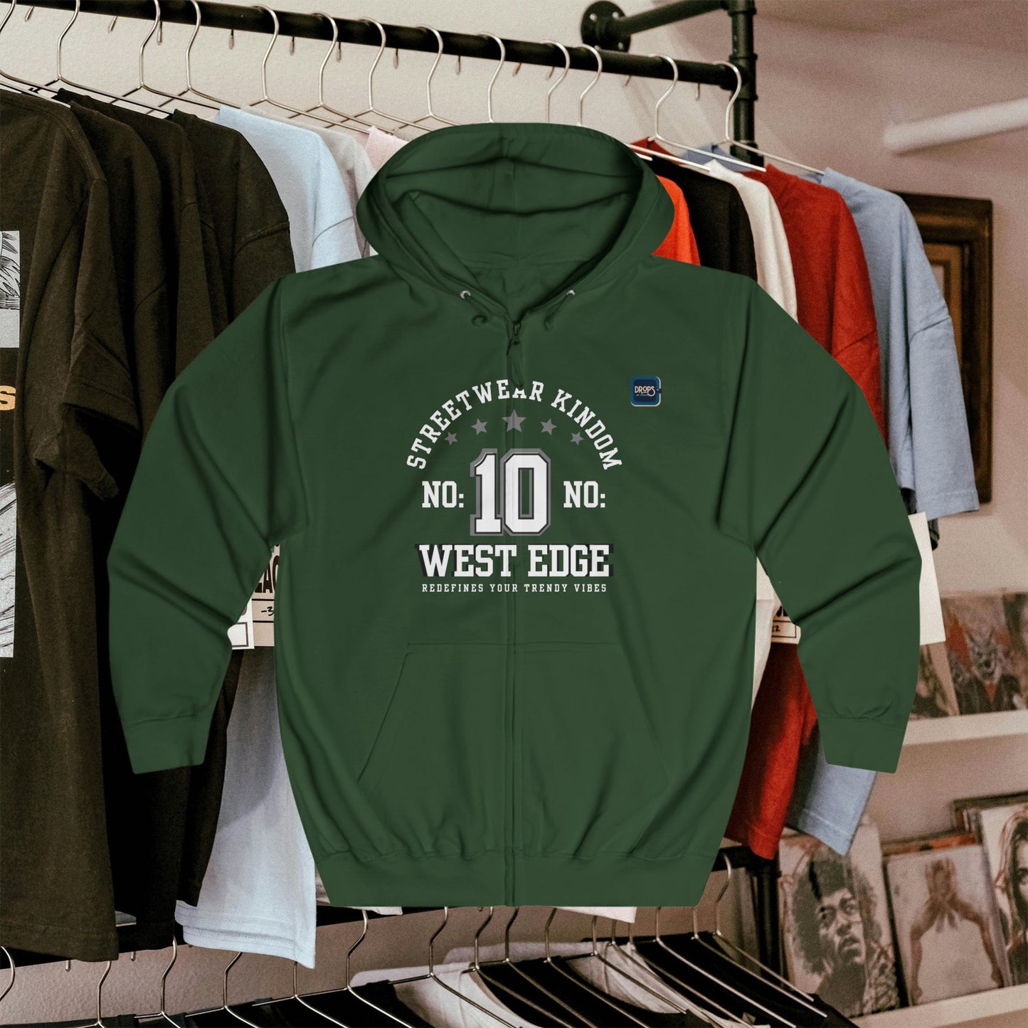 Unisex Full Zip Hoodie_ N7+ Series USFZHOODIE PT2WW003_ Limited Edition Trendy Vibes by WesternWaves: