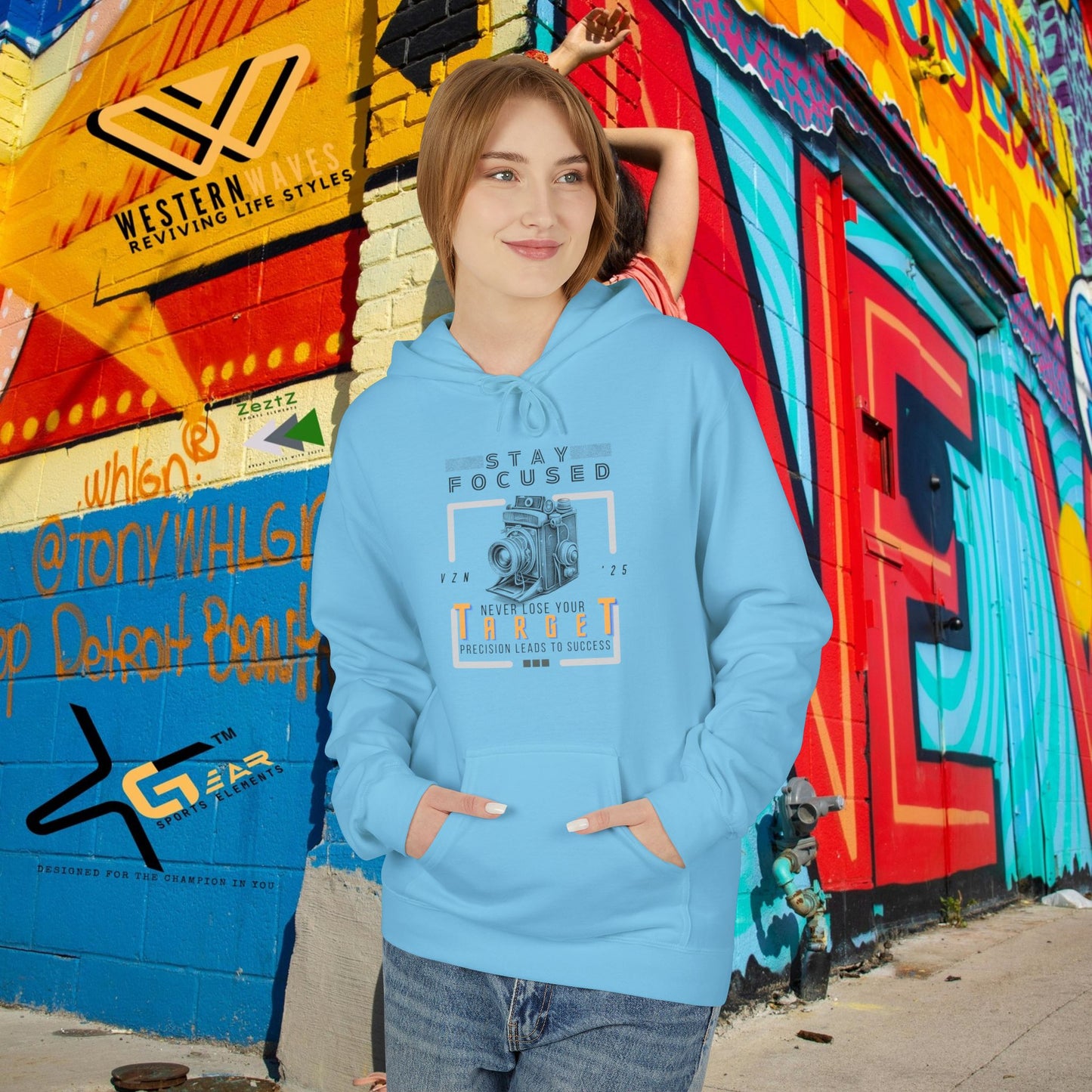 Unisex Midweight Softstyle Fleece Hoodie_ N3+ Series USMWSSFH PT2WW006_ Limited Edition Luxuriously Soft 100% Cotton Face by WesternWaves: