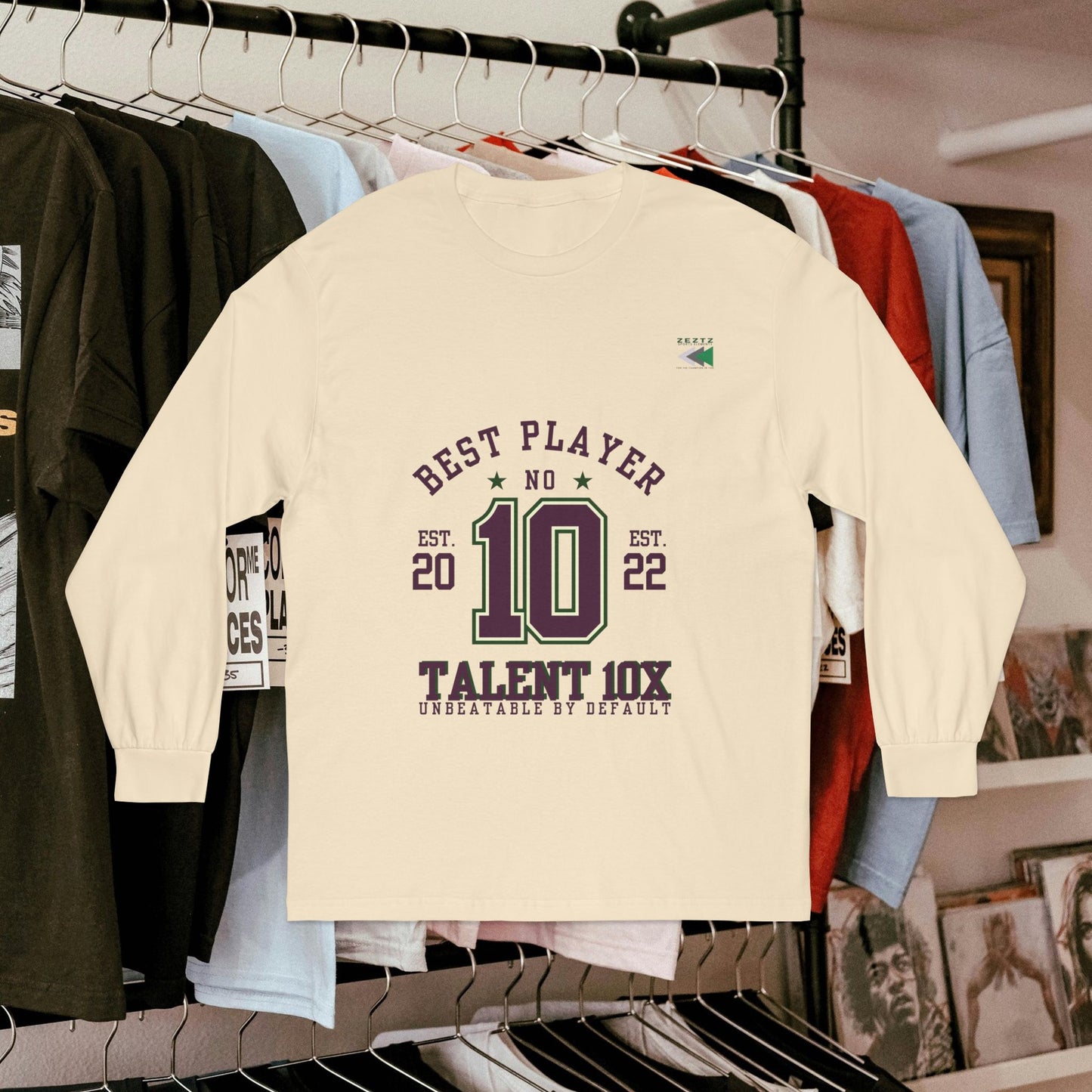 Unisex Classic Long Sleeve T-Shirt - Talent 10x, Perfect for Sports Lovers_ N6+ Series USCLSTS PT2WW001_ Limited Edition by WesternWaves: