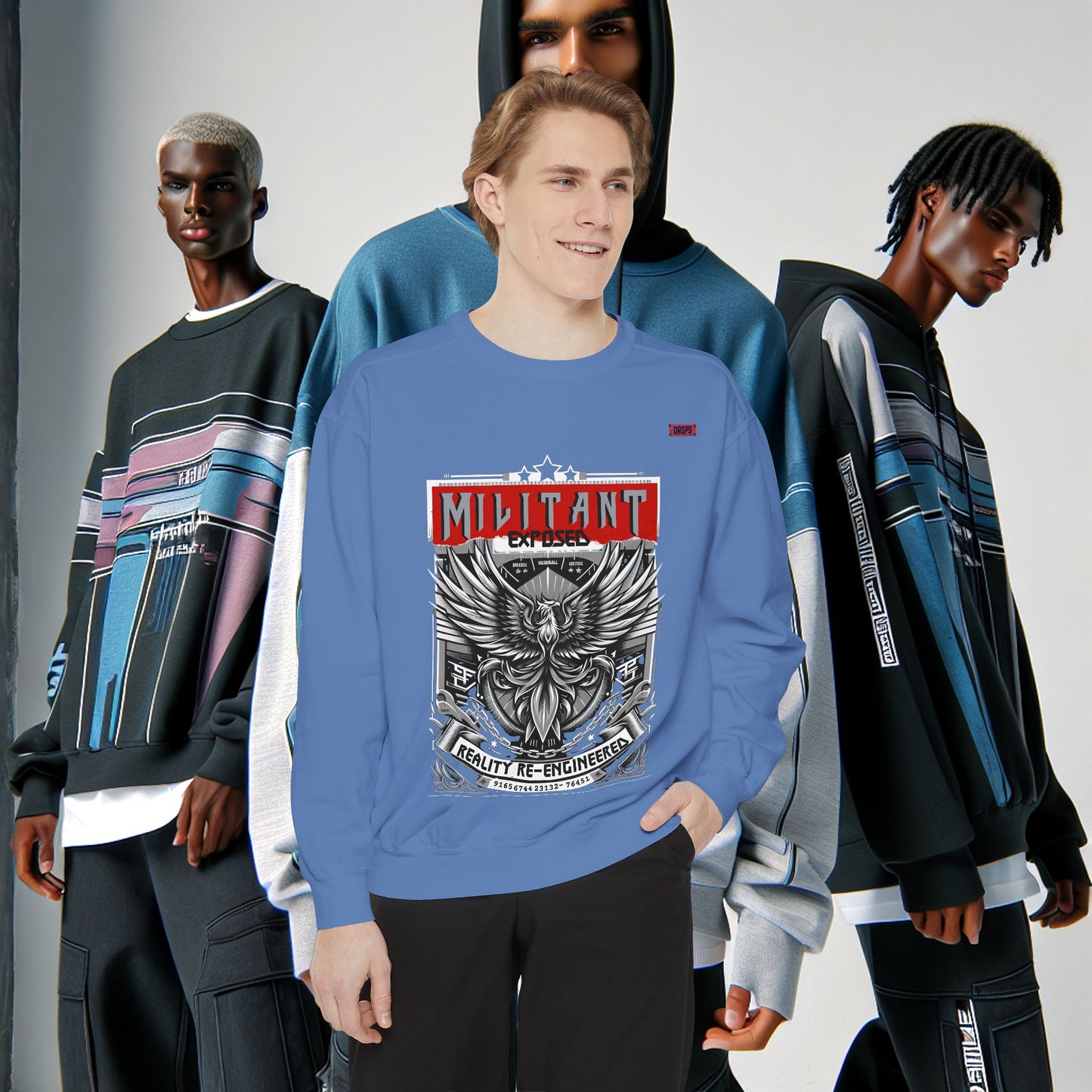 Unisex Garment-Dyed Sweatshirt_ N8+ Series SPW USMWSSFCNSS PT2WW001_ Limited Edition by WesternWaves:
