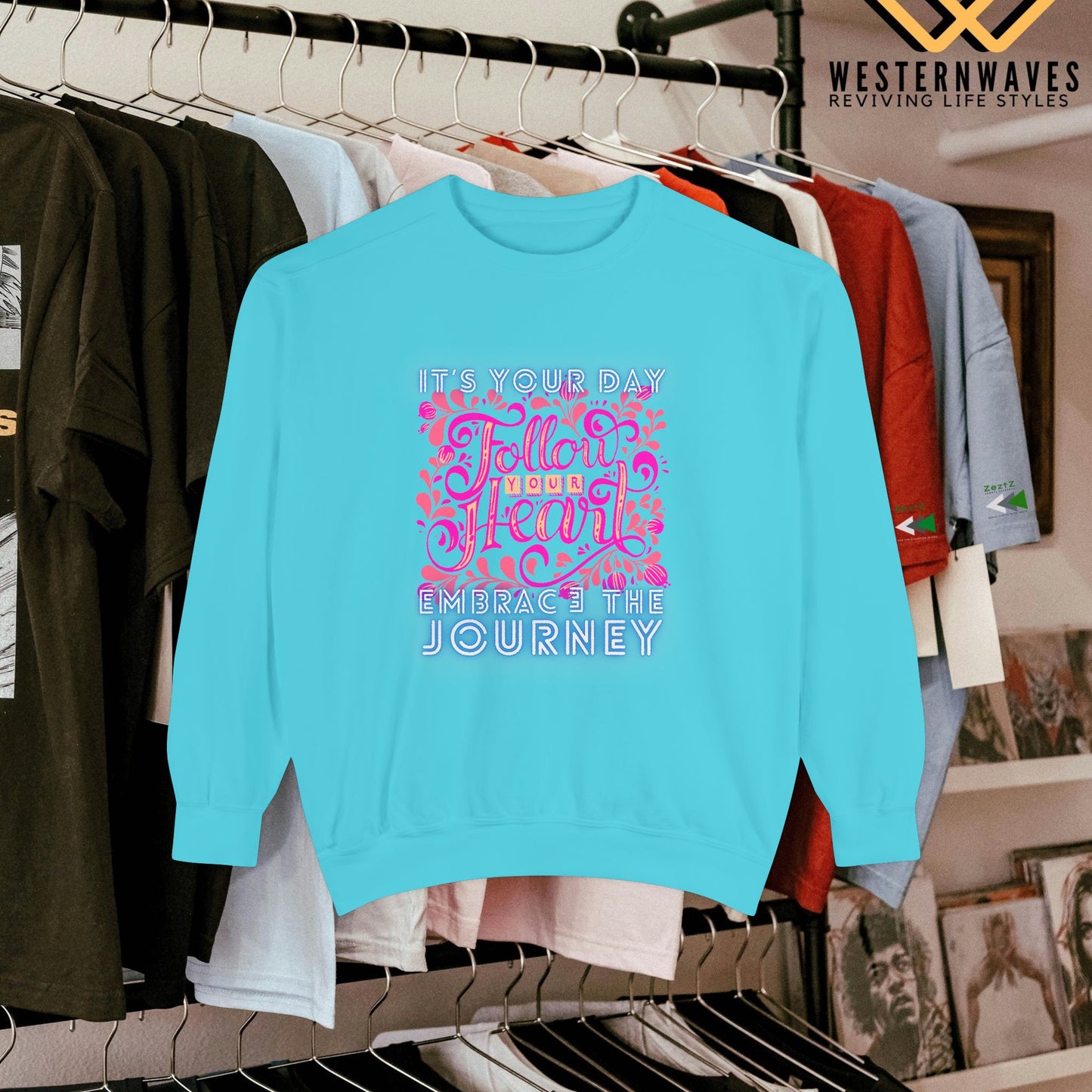 Unisex Garment-Dyed Sweatshirt_ N3+ Series UGDSS PT2WW001_ WesternWaves Limited Edition: