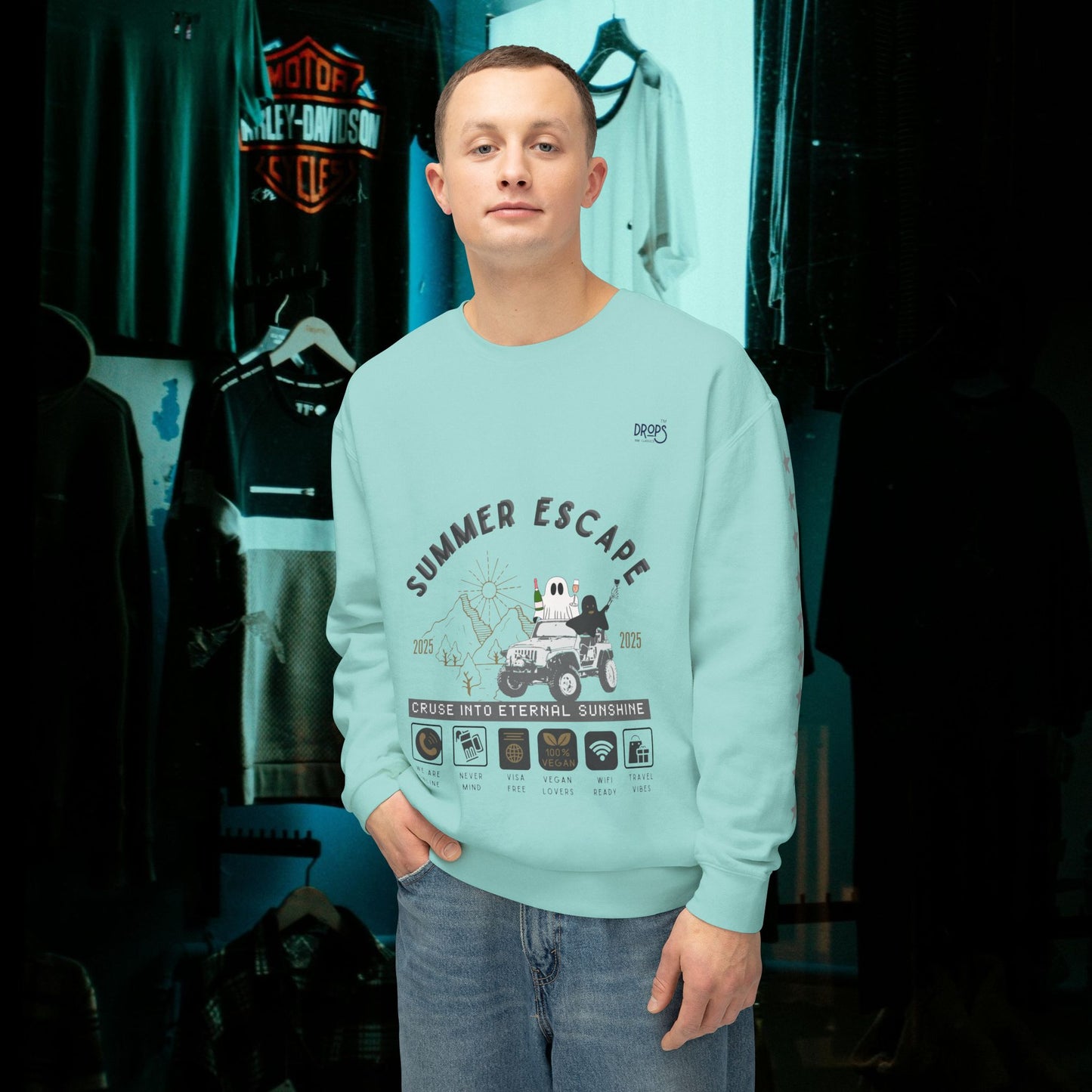 Unisex Summer Escape Crewneck Sweatshirt - Cruise into Eternal Sunshine_ 10 May 2025_ 001