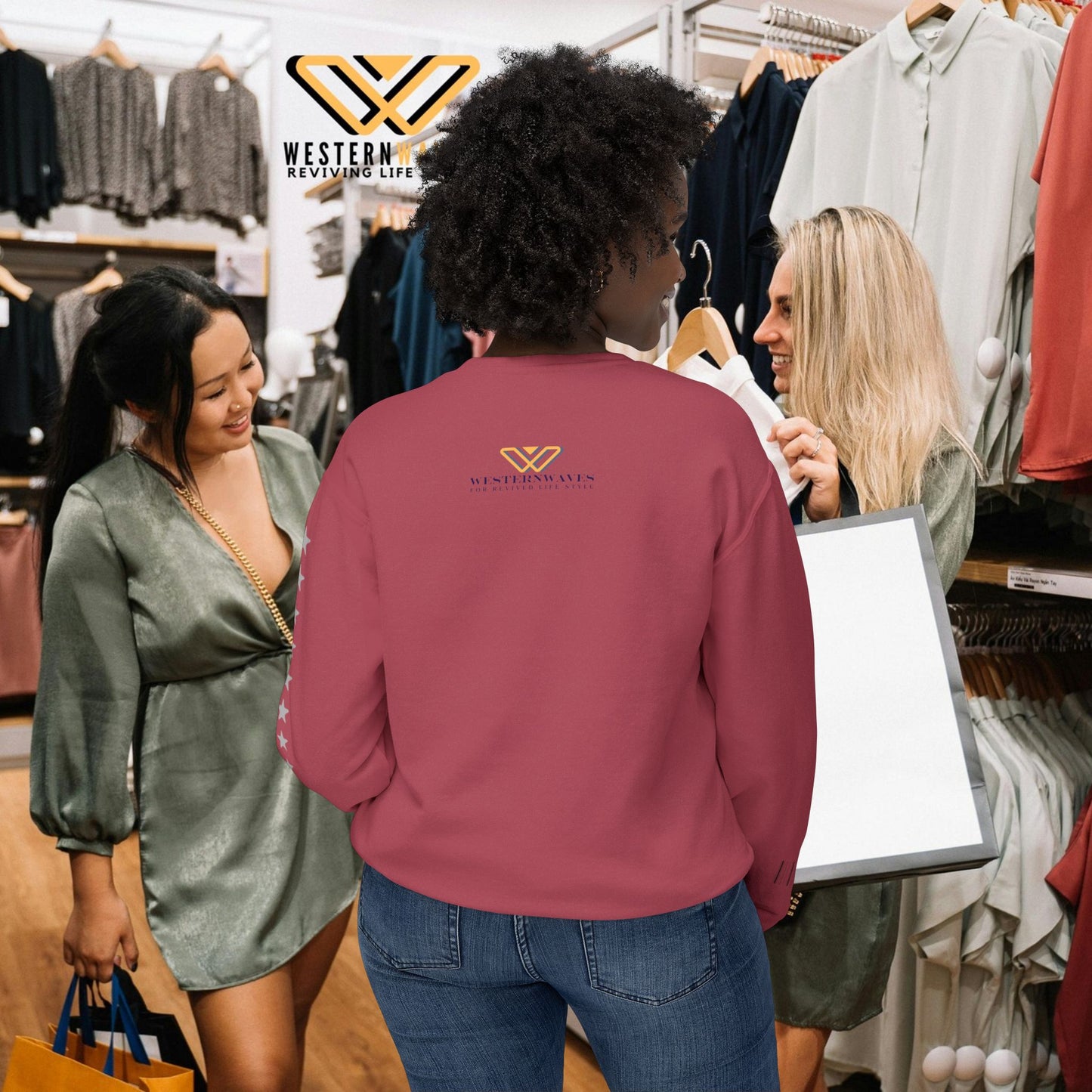 Unisex Lightweight Crewneck Sweatshirt_ N2 Series ULWCSS PT2WW005_Limited Edition Unparalleled Quality by WesternWaves: