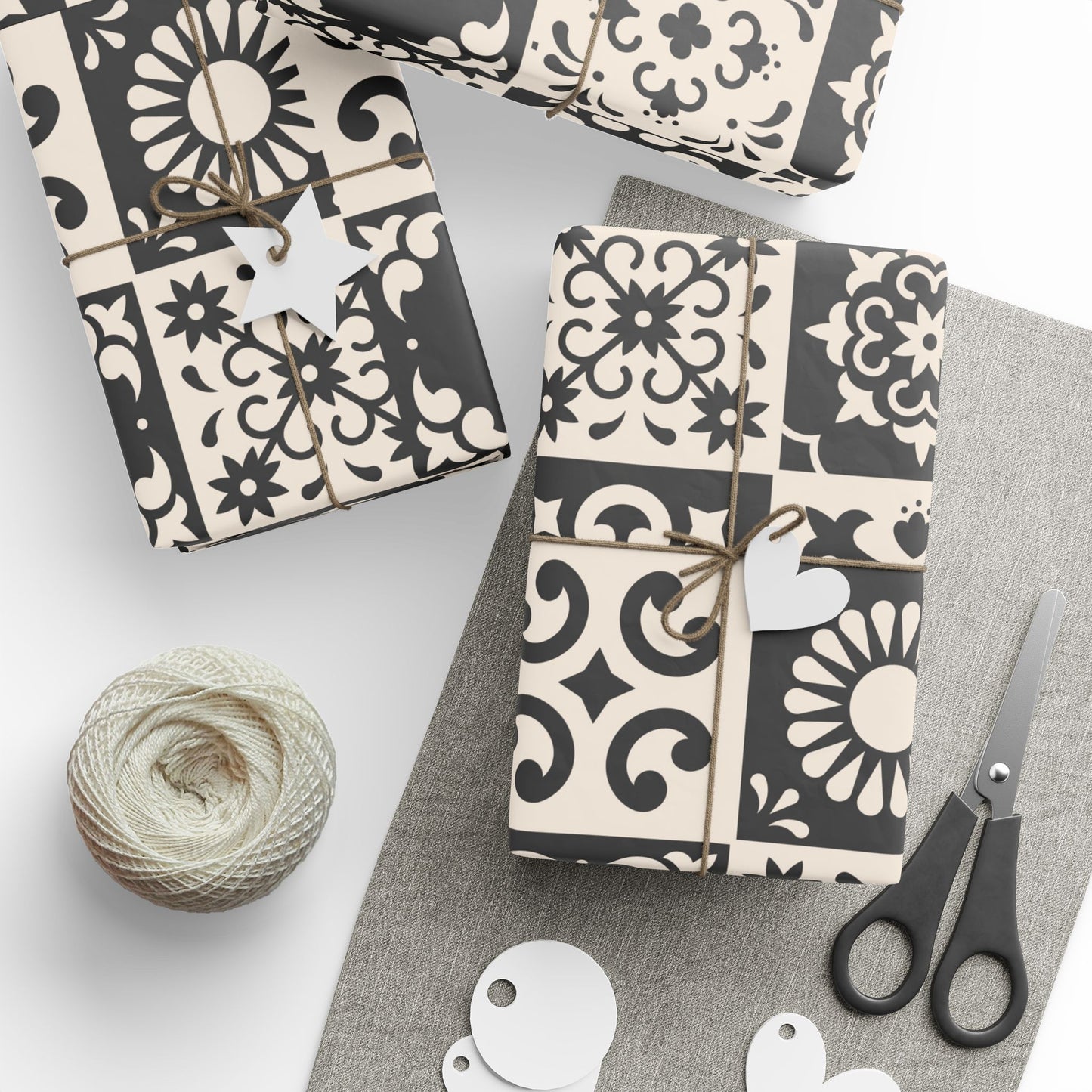 Wrapping Papers - Elegant Black Pattern - Perfect for Gift Giving and Special Occasions_ N6+ Series WPEPG PT2WW003_ Limited Edition by WesternWaves: