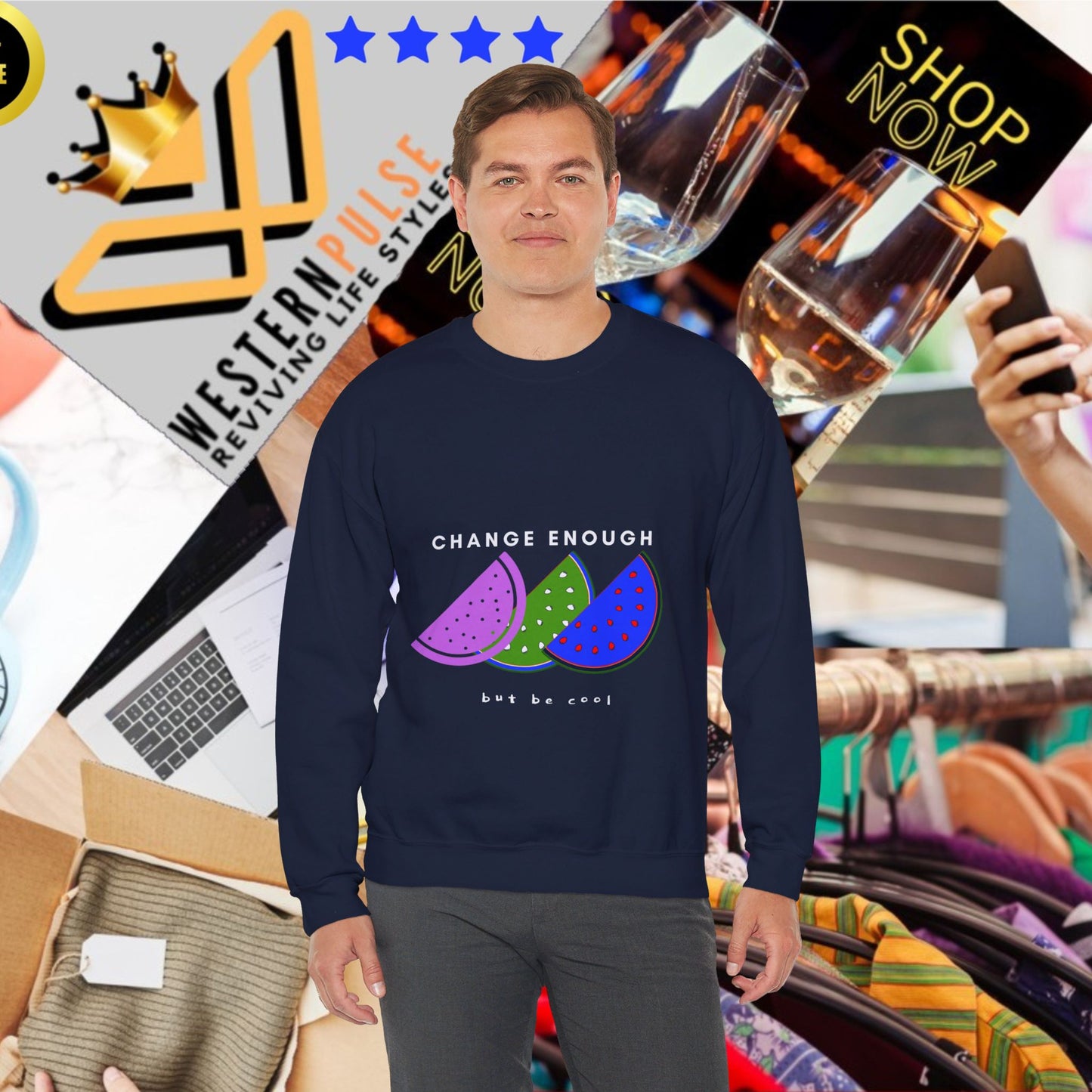Unisex Heavy Blend™ Crewneck Sweatshirt_ N2+ Series UHBCSS PT2WW003_L imited Edition Pure Luxury for Every Occasion by WesternWaves:
