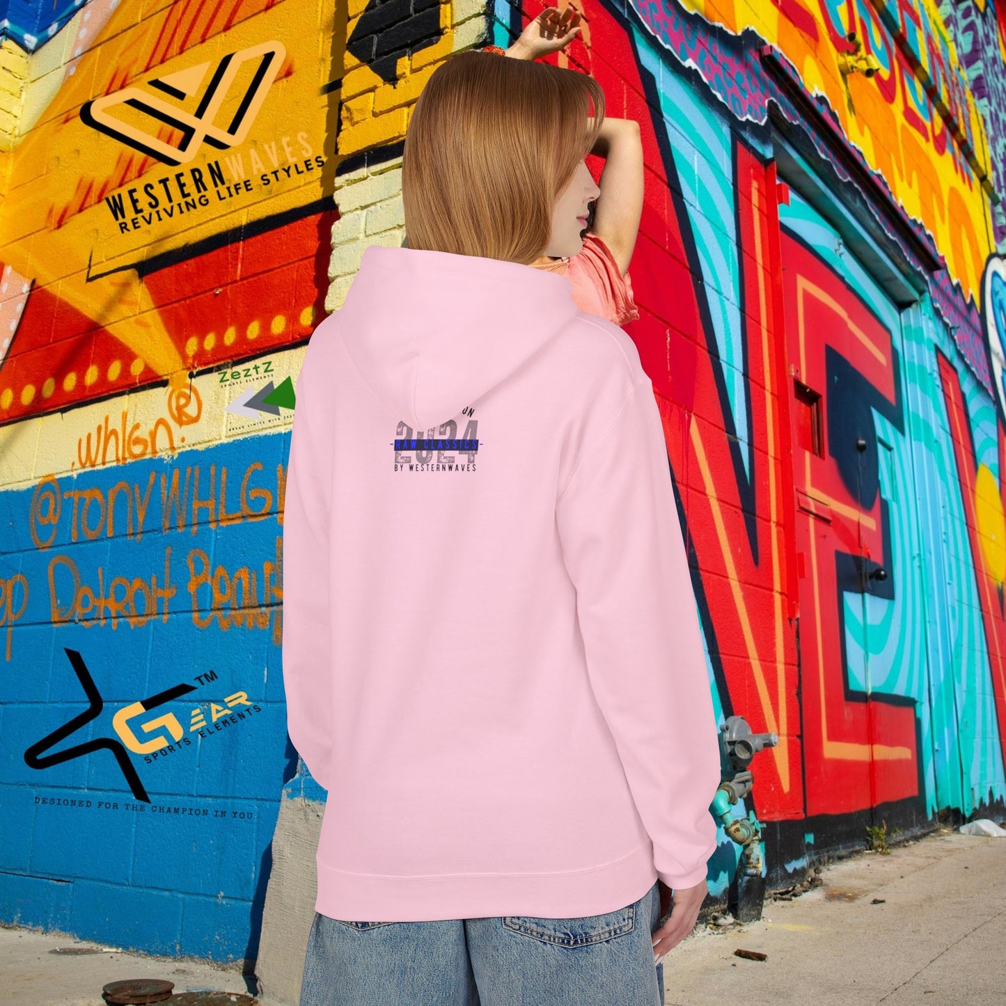 Unisex Midweight Softstyle Fleece Hoodie_ N2+ Series SMWSSFH PT2WW005_Limited Edition Luxuriously Soft 100% Cotton Face by WesternWaves: