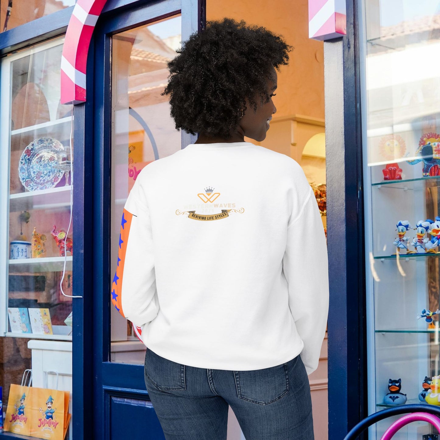 Unisex Lightweight Crewneck Sweatshirt_ N2+ Series ULWCSS PT2WW007_Limited Edition Unparalleled Quality by WesternWaves:
