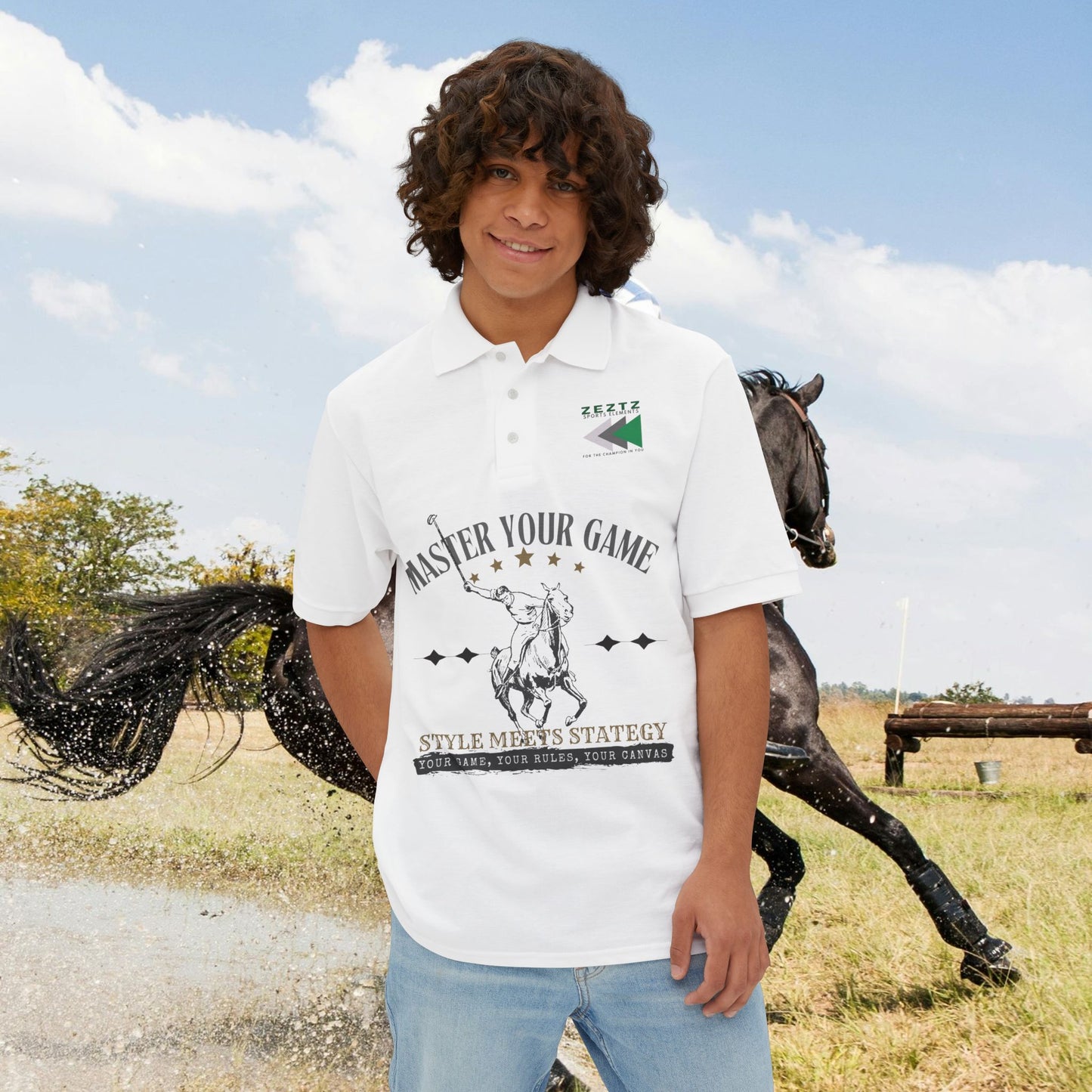 Men's Piqué Polo Classic Shirt – N2 Series MPPOLOCS PT2WW003_ Limited Edition Timeless Elegance of ‘Zeztz' Sports Brand by WesternWaves: