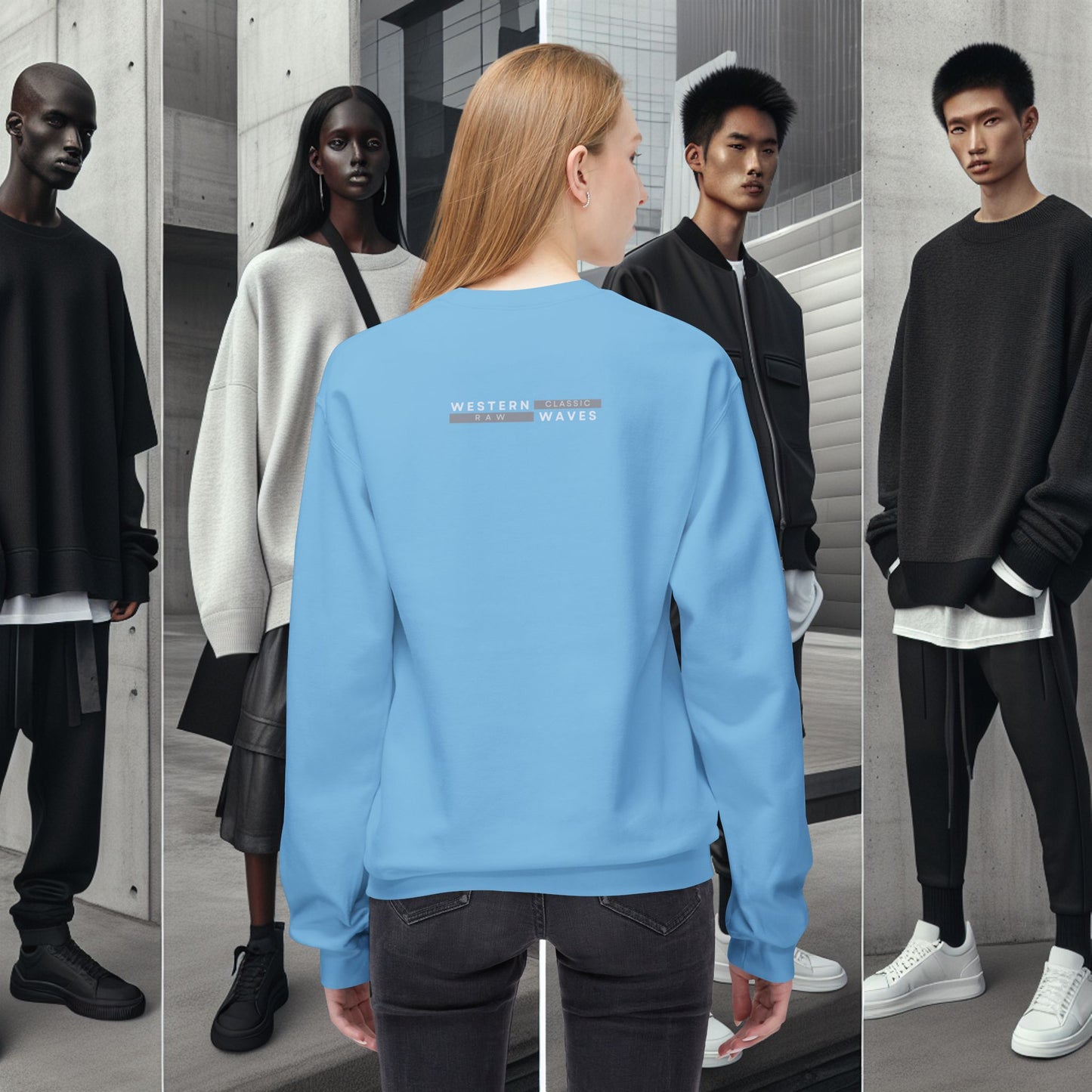Urban Nomad Fleece Crewneck Sweatshirt_ UWD 0027_ | Cozy Streetwear Style, Perfect for Travel, Gifts, Fall & Winter Layers, Graphic Pullover