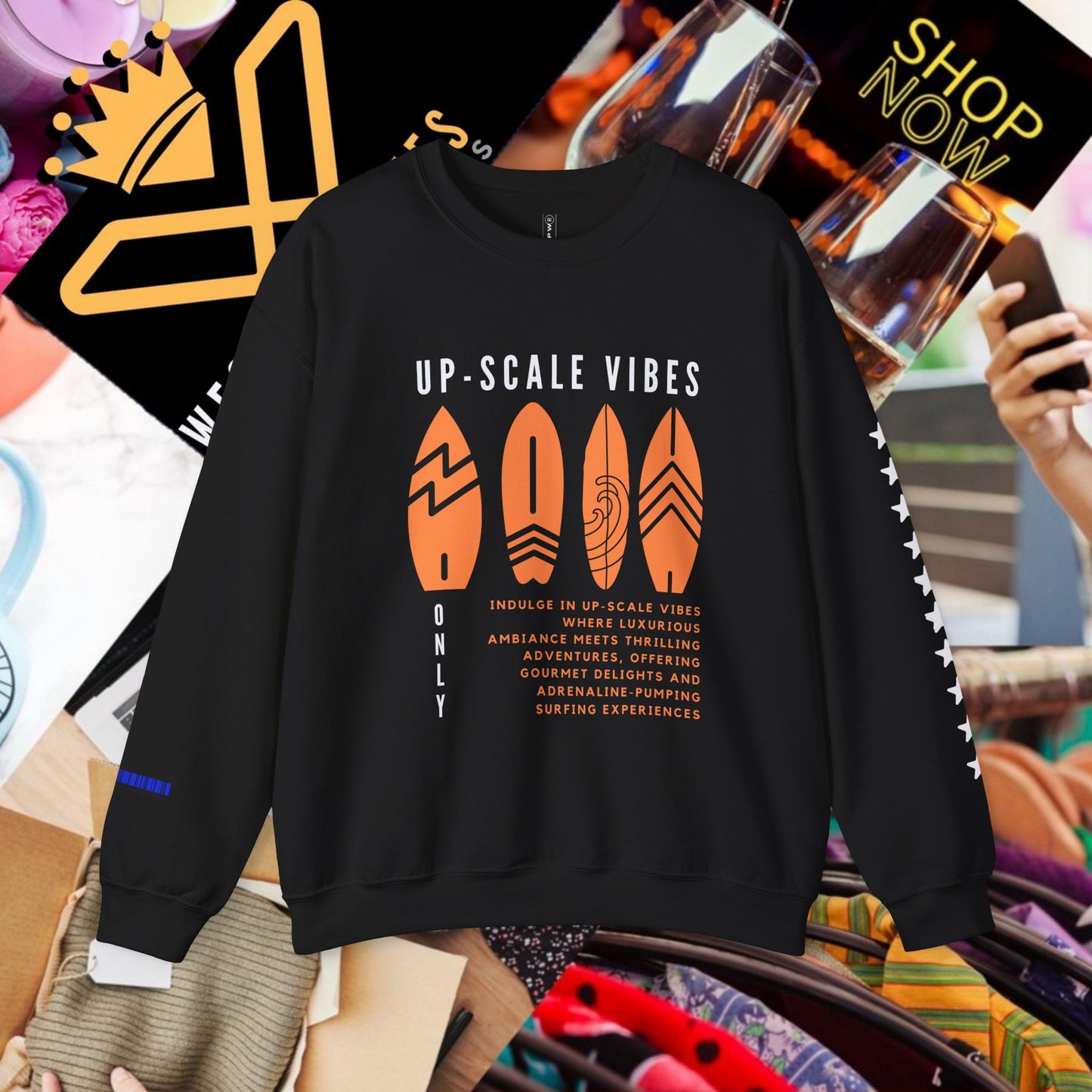 Unisex Heavy Blend™ Crewneck Sweatshirt_ N3+ Series UHBCSS PT2WW009_ Limited Edition Pure Luxury by WesternWaves:
