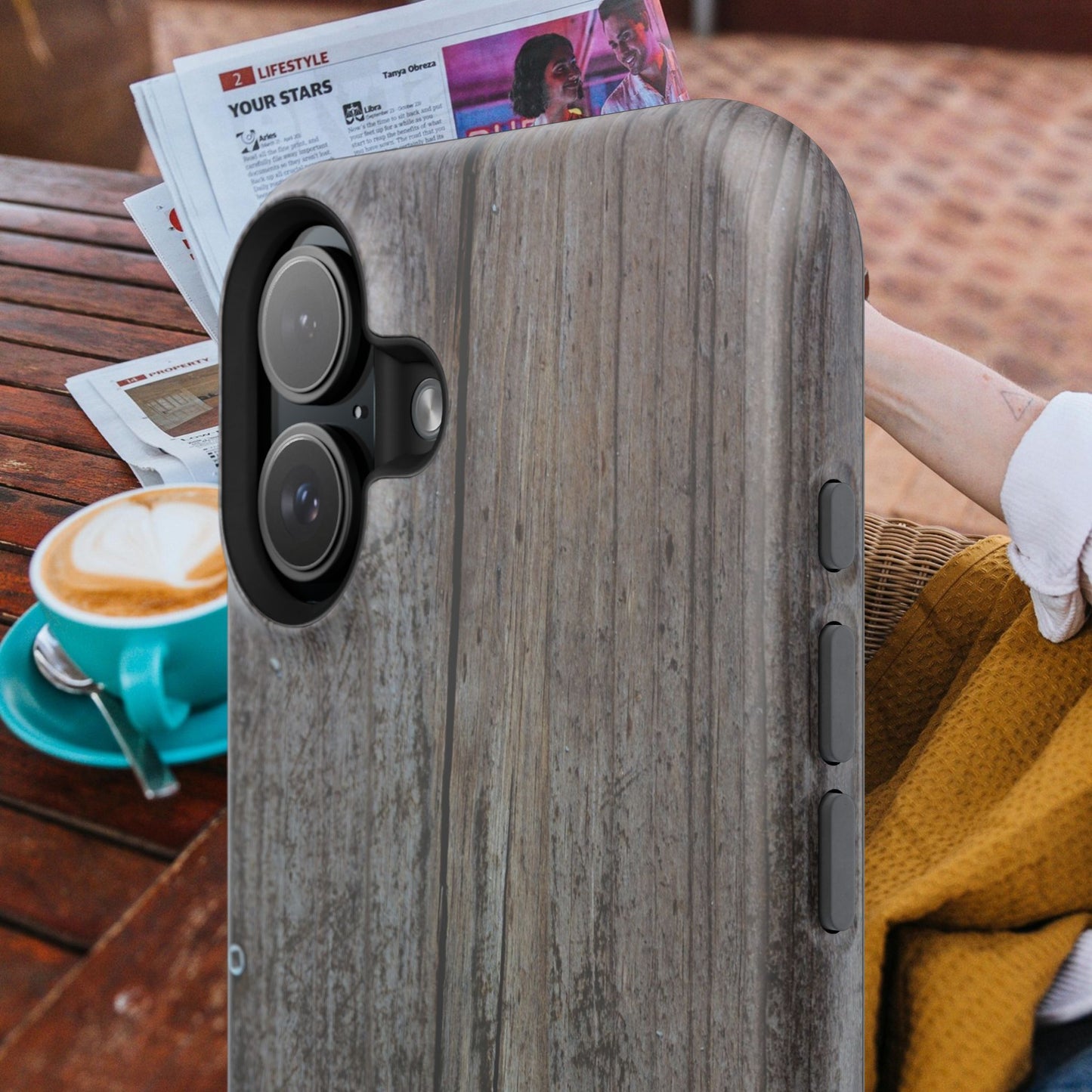 Impact-Resistant Tough Cases_ iPhone Case_ Series N8+ TCPCASE PT2WW006_ Limited Edition Wooden Grain Phone Case for iPhones by WesternWaves: