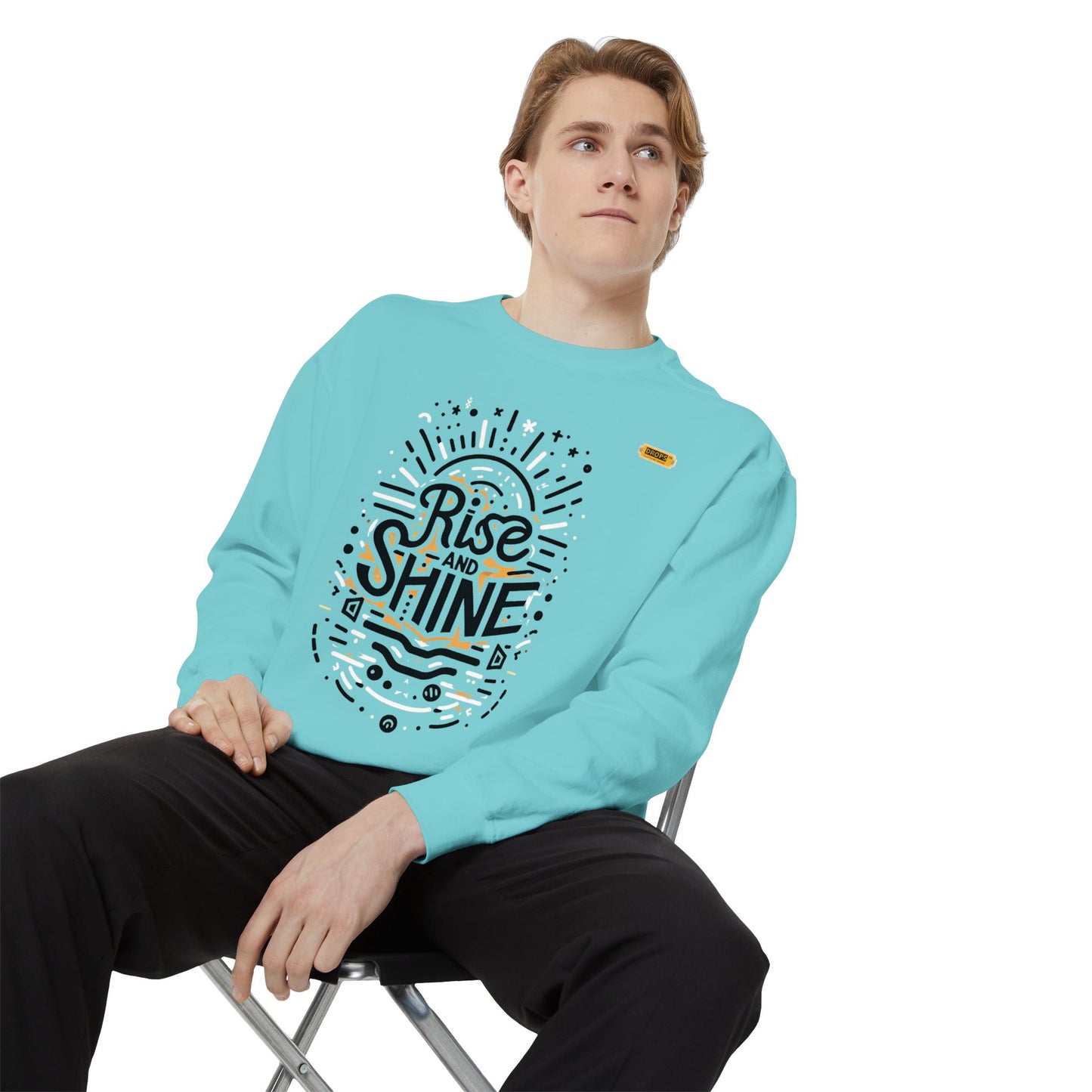 Motivational Unisex Garment-Dyed Sweatshirt, Cozy Pullover, Rise and Shine Apparel, Gift for Her, Inspirational Clothing