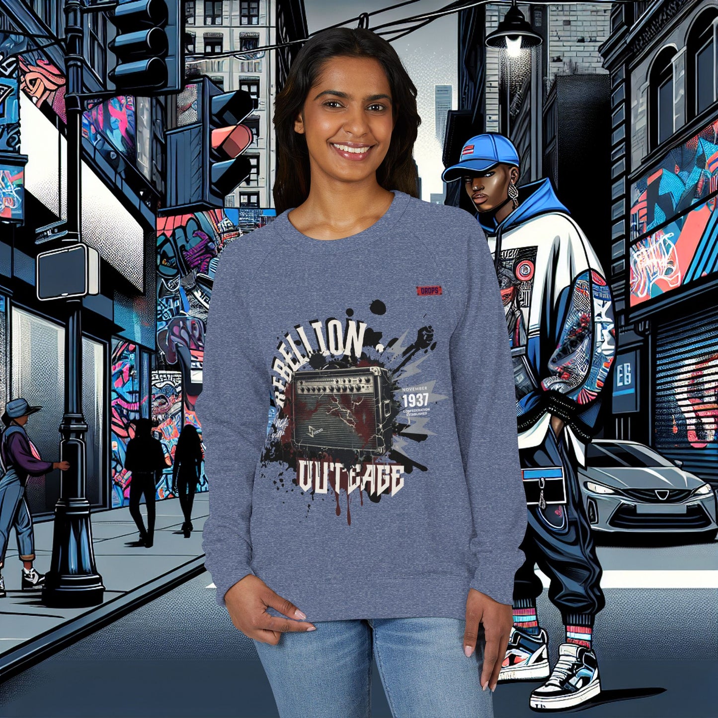 Rebellion Graphic Crewneck Sweatshirt_ 02 Sep 2025_ Unisex Fashion, Casual Wear, Music Lover Gift, Vintage Style Apparel, Streetwear Style