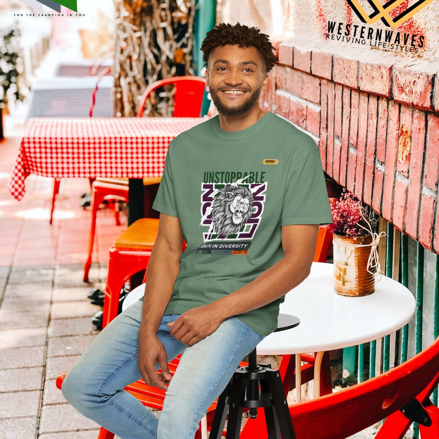 Unisex Garment-Dyed T-Shirt_ 26 June 2025_ Limited Edition Strength in Diversity by WesternWaves:
